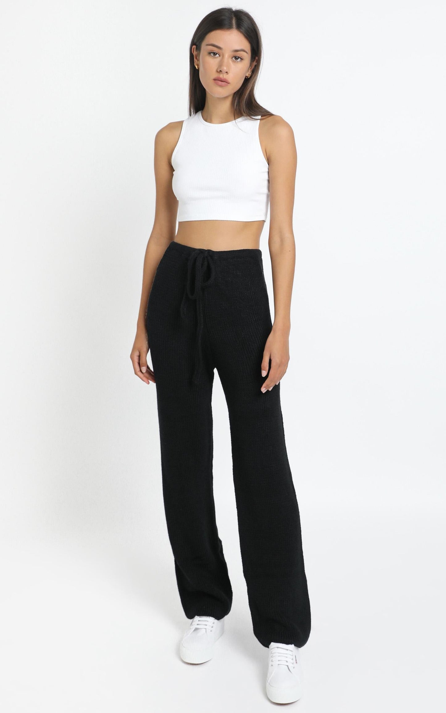 Luxe Lounge Knit Trouser in Black
