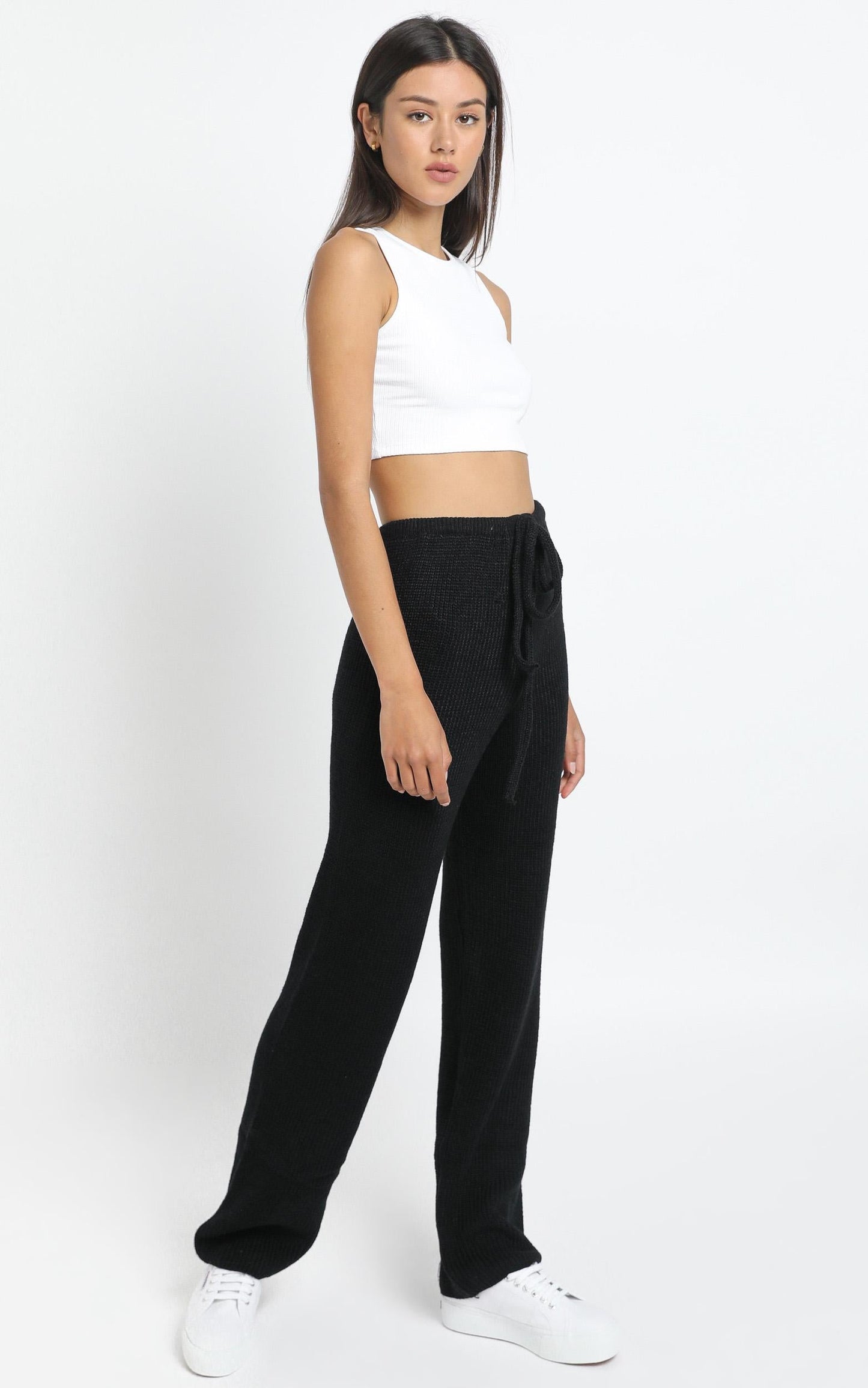 Luxe Lounge Knit Trouser in Black