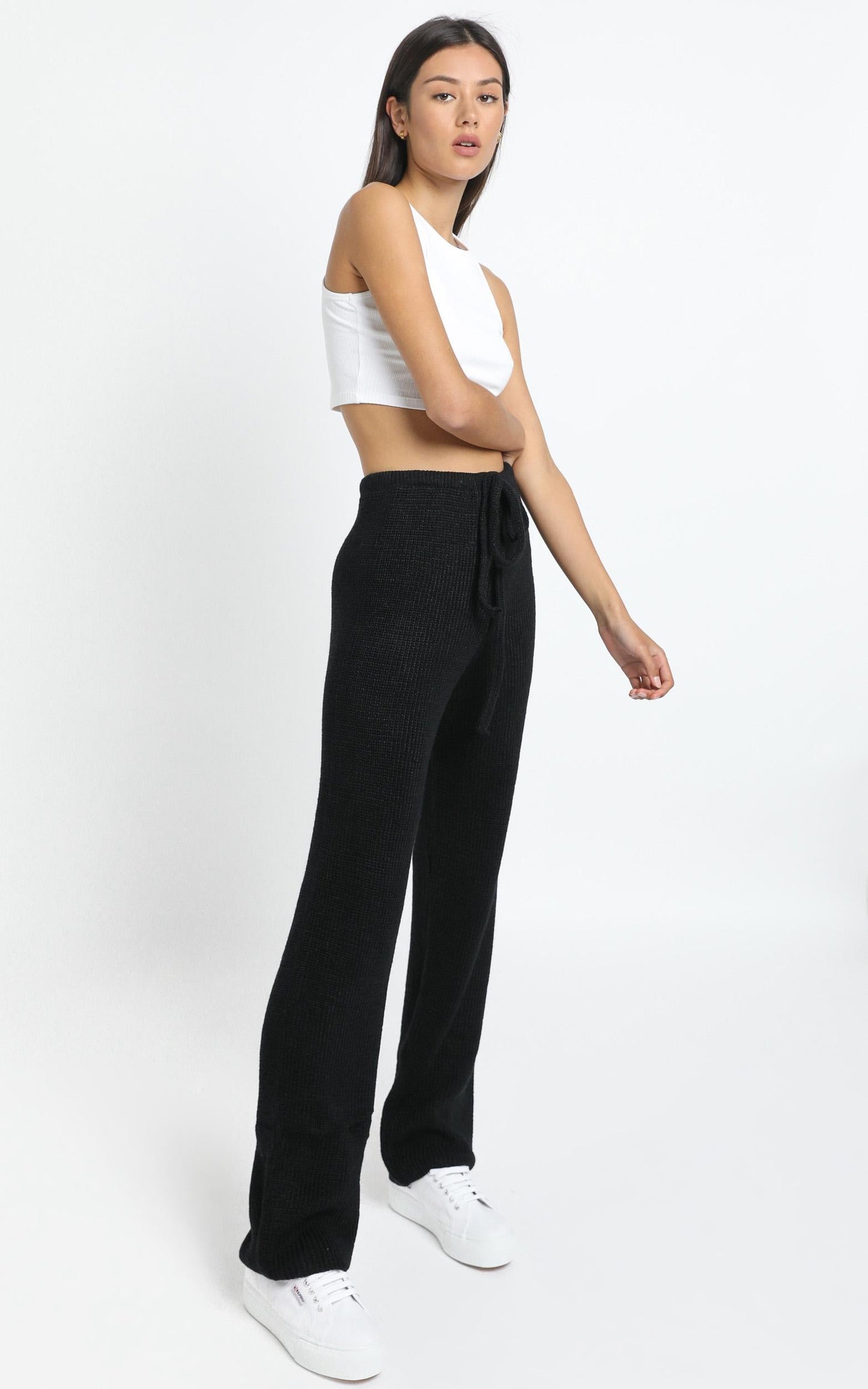 Luxe Lounge Knit Trouser in Black
