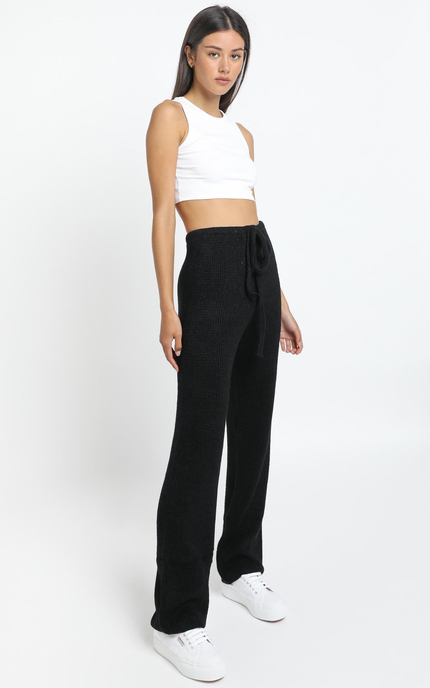 Luxe Lounge Knit Trouser in Black
