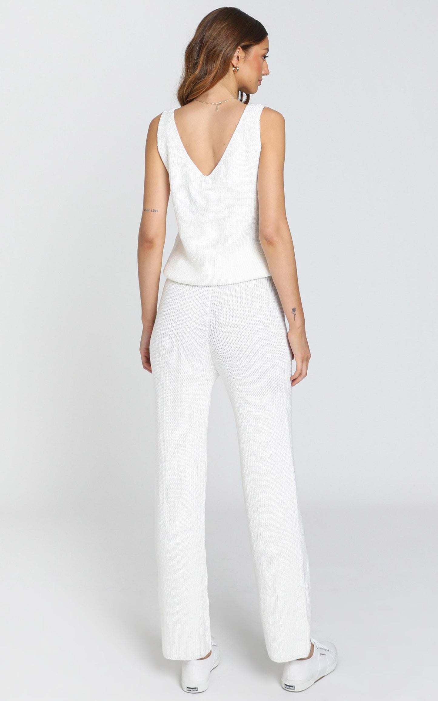 Luxe Lounge Knit Trouser in Cream