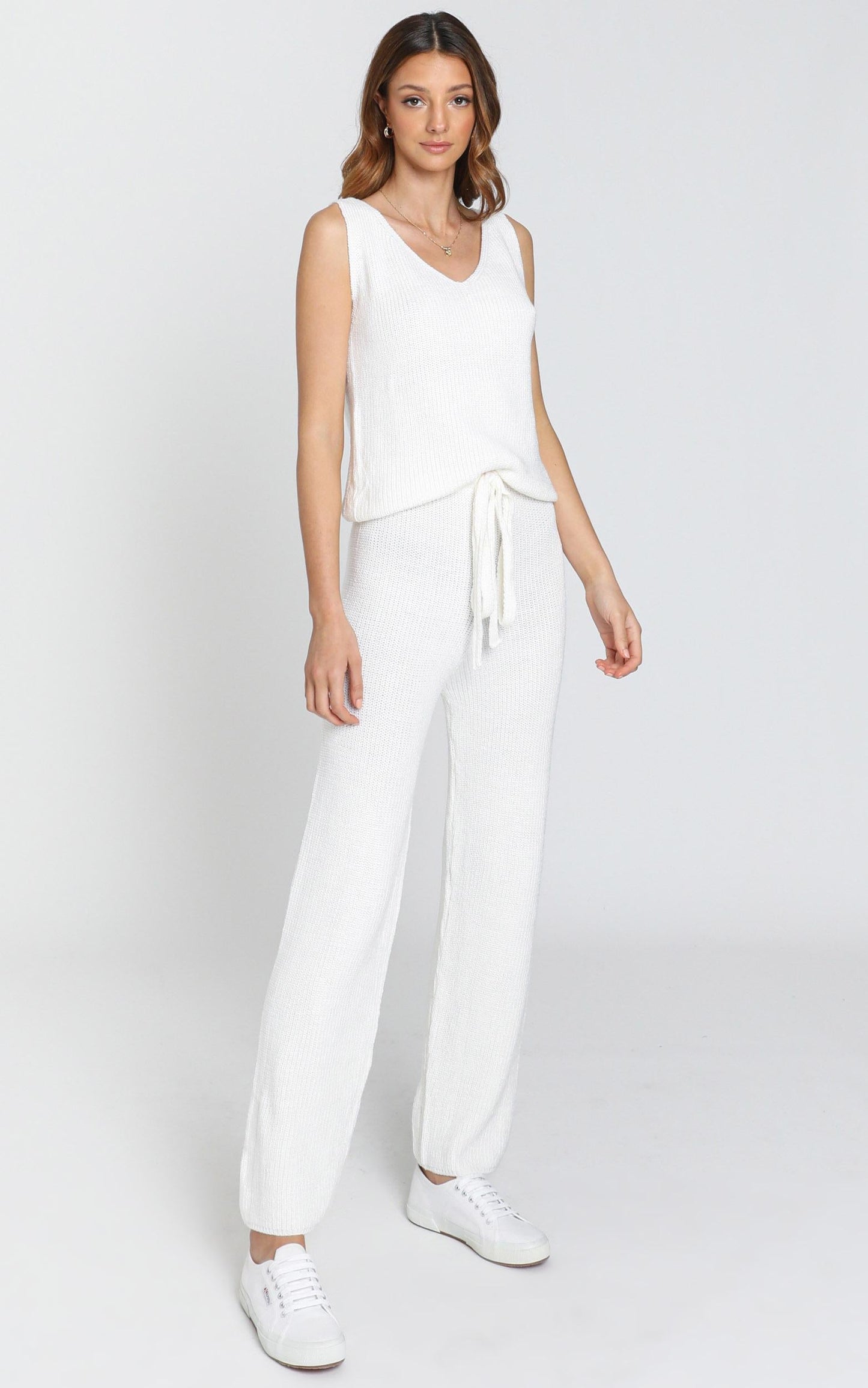 Luxe Lounge Knit Vest in Cream