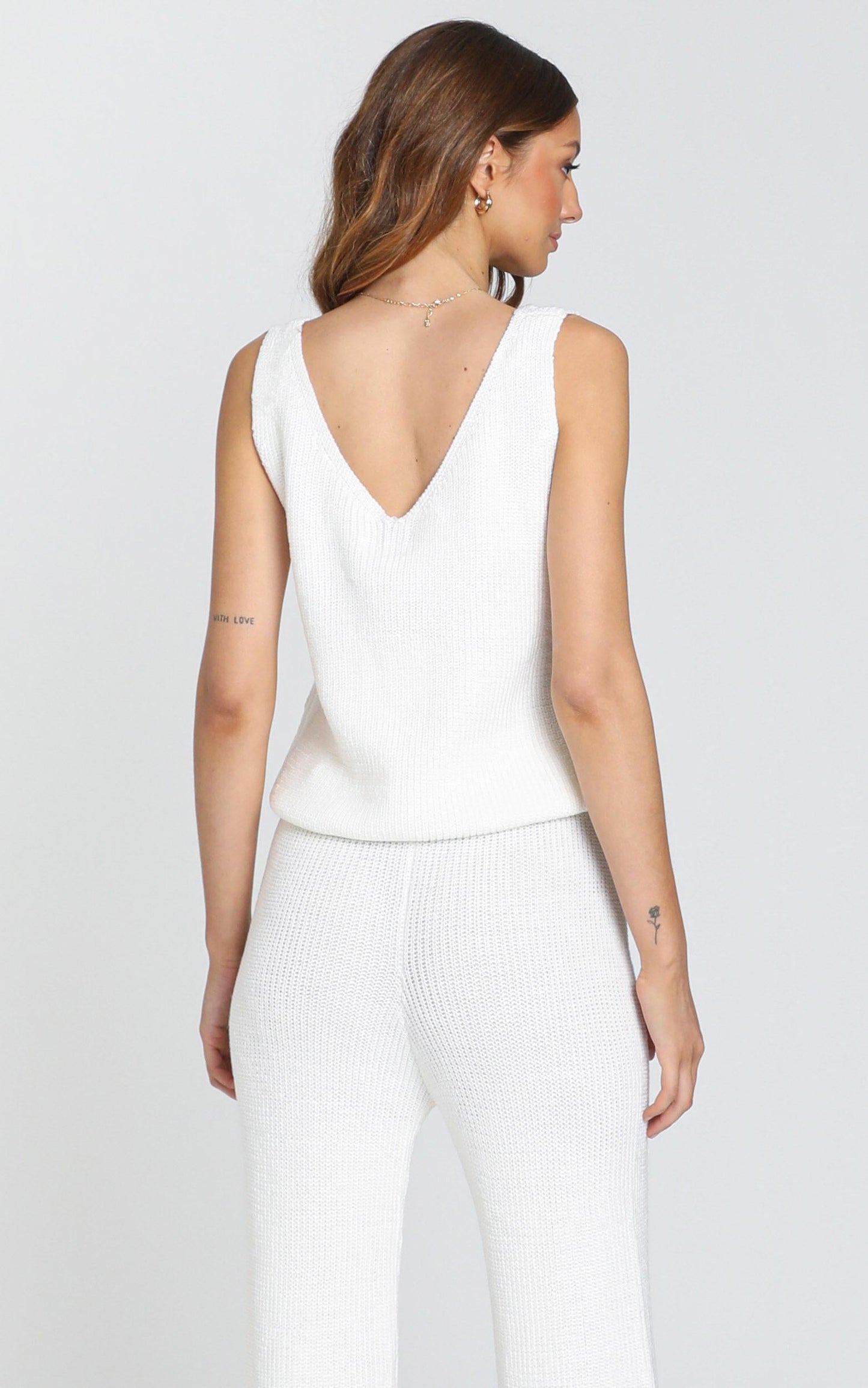 Luxe Lounge Knit Vest in Cream