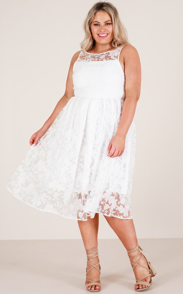 Mad Tea Party Dress In White