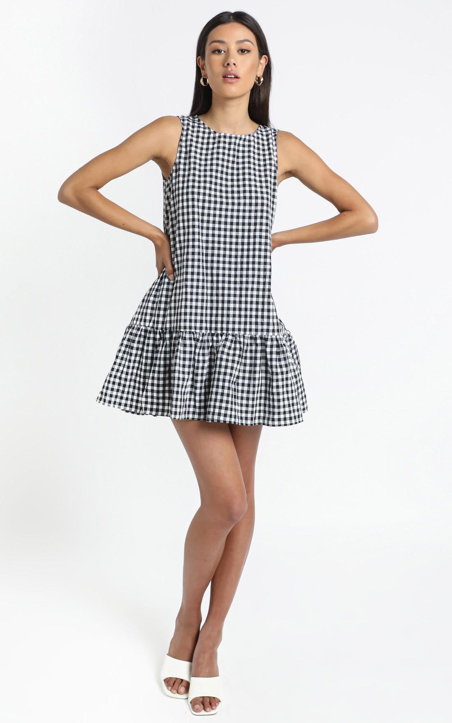 Maha Dress in Black Check