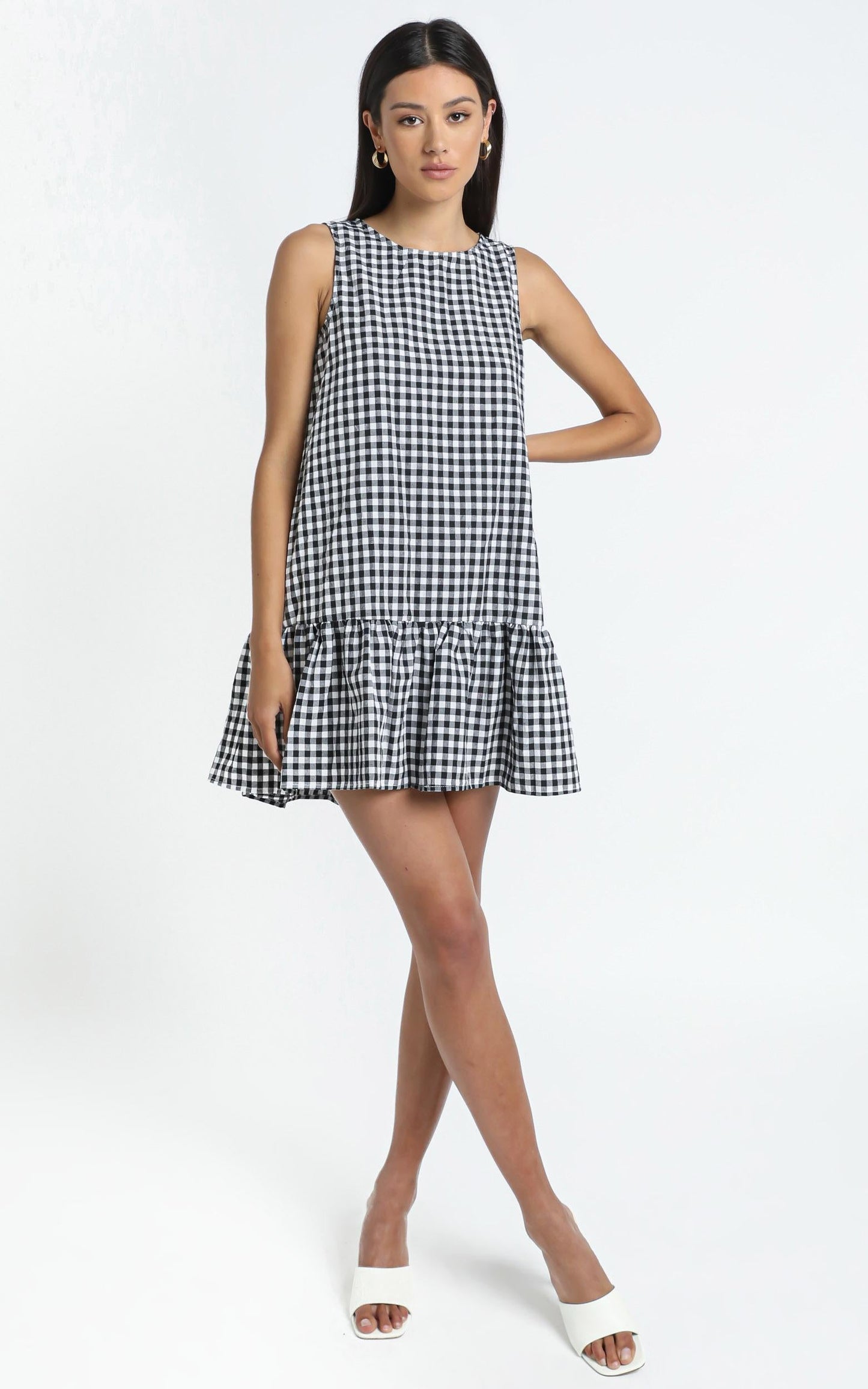 Maha Dress in Black Check
