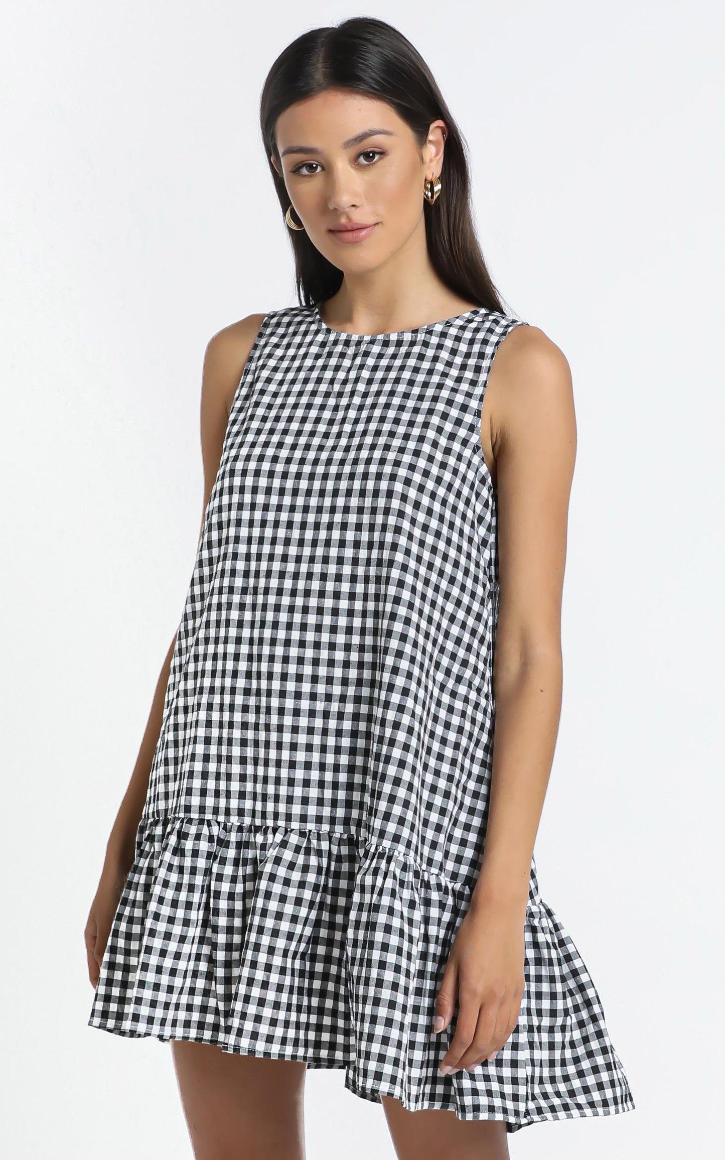 Maha Dress in Black Check