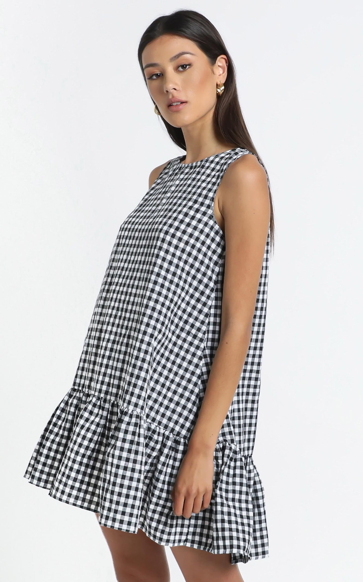 Maha Dress in Black Check