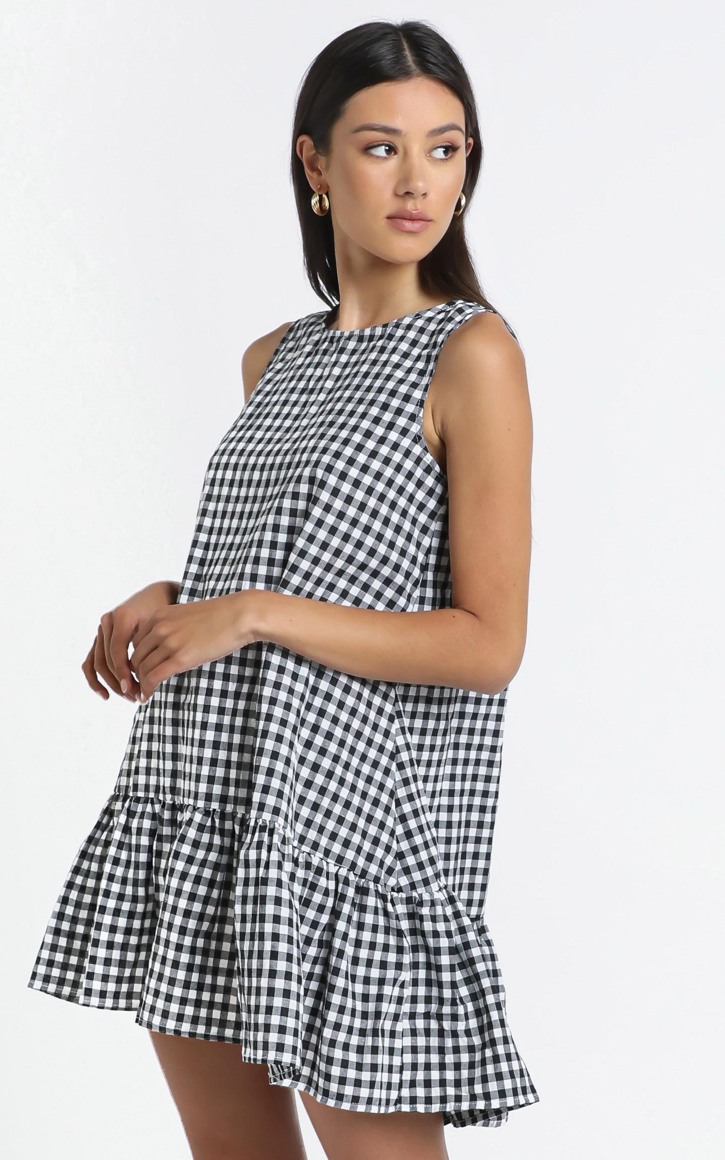 Maha Dress in Black Check