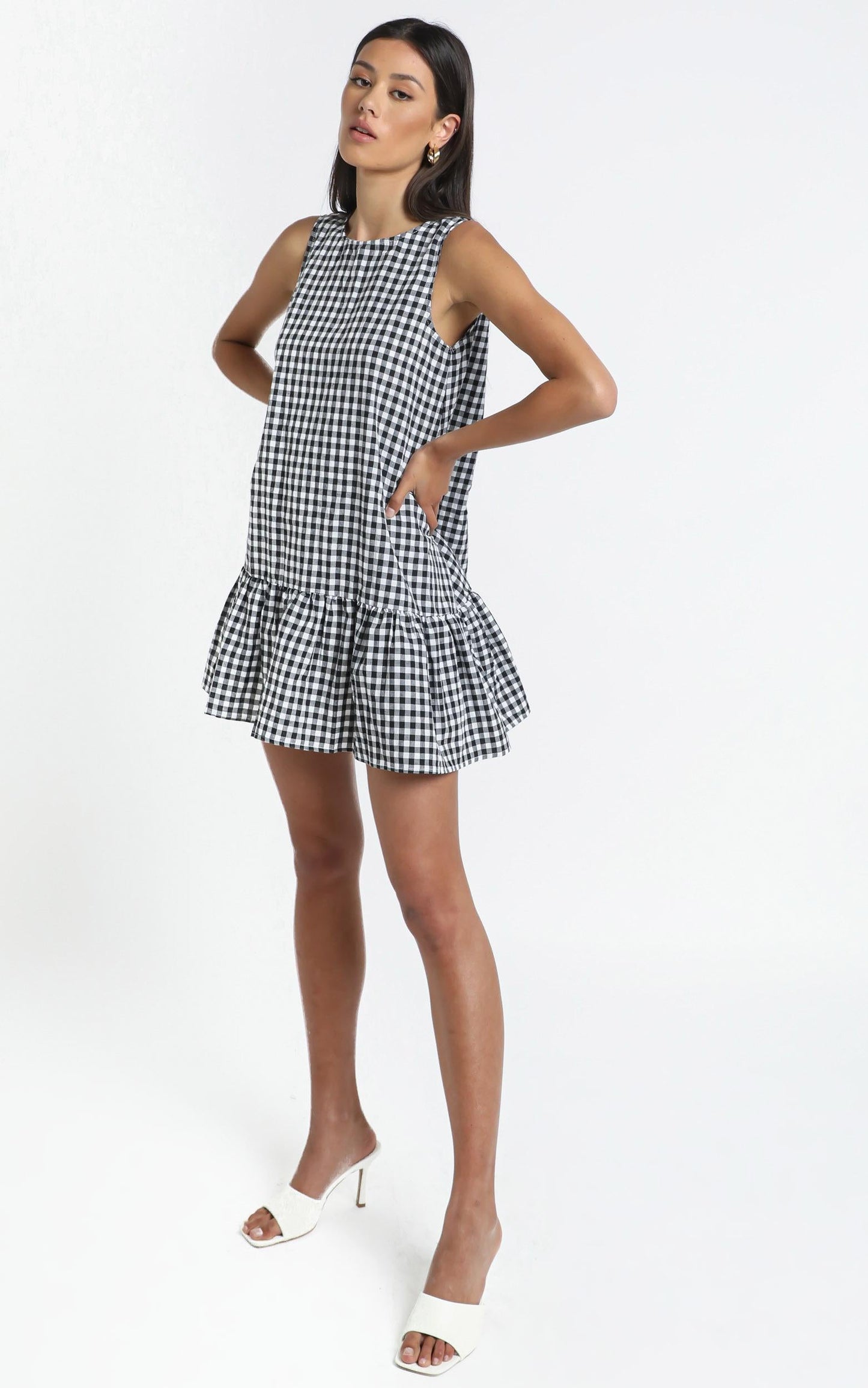 Maha Dress in Black Check