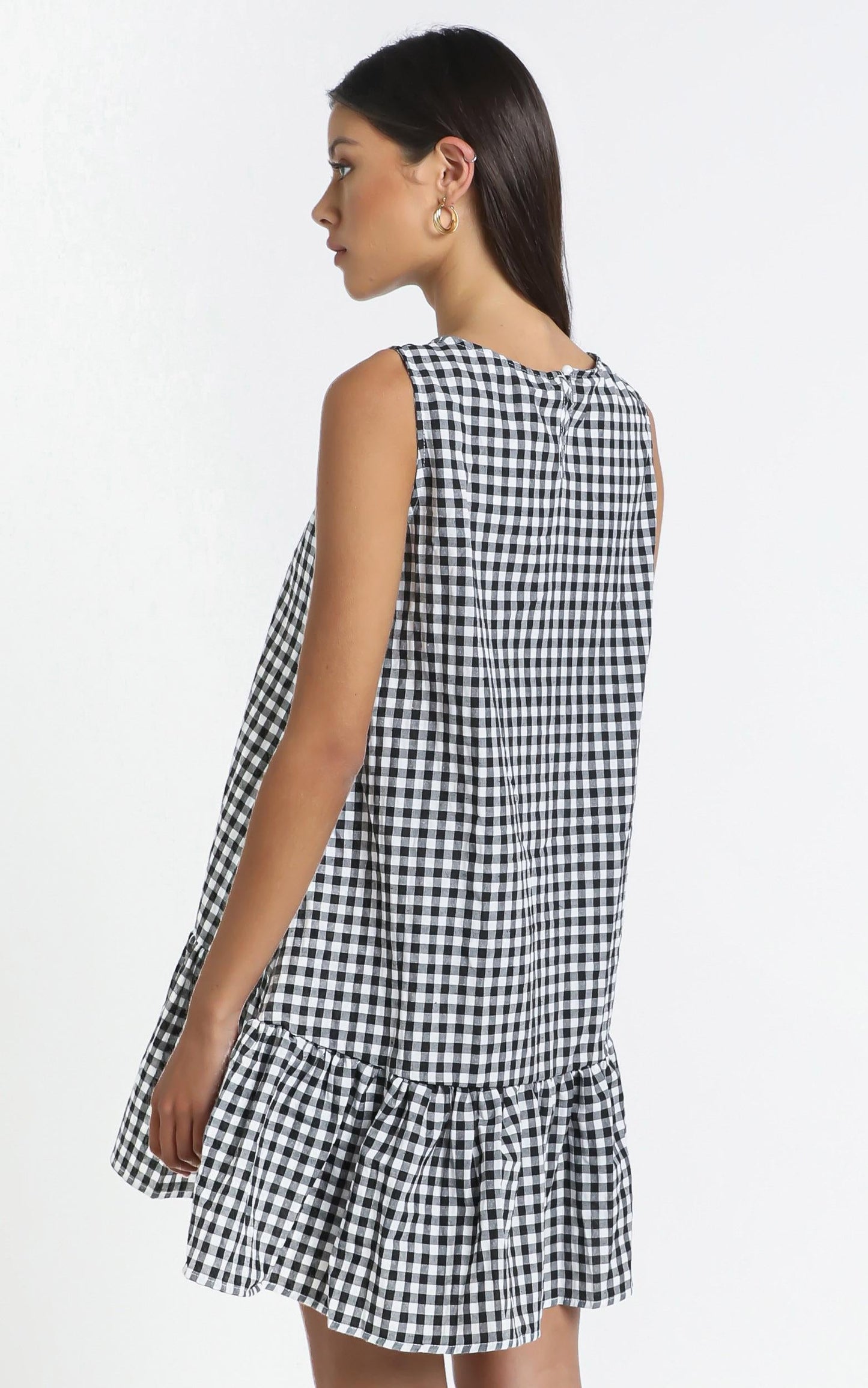 Maha Dress in Black Check