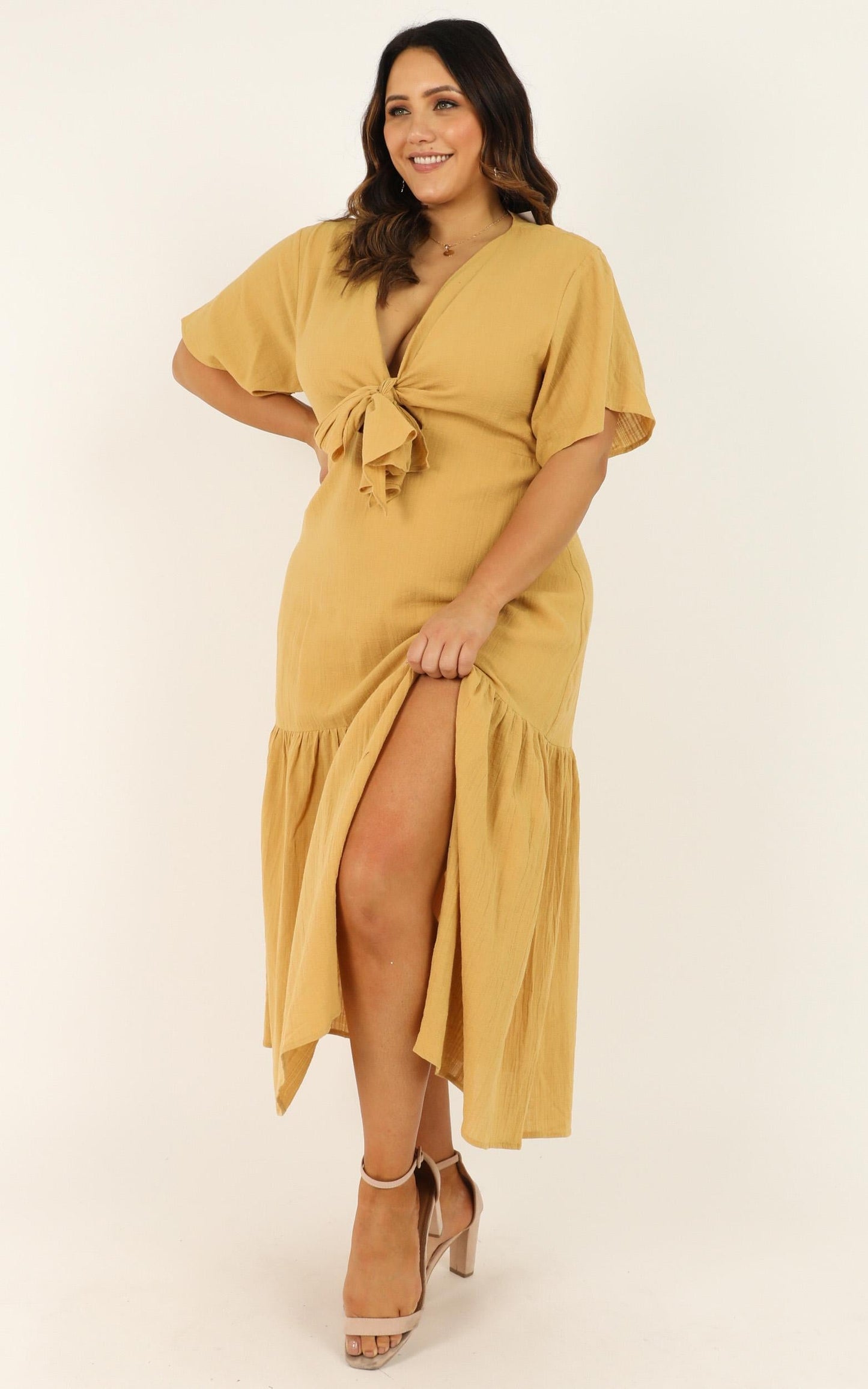 Main Attraction Dress In Mustard
