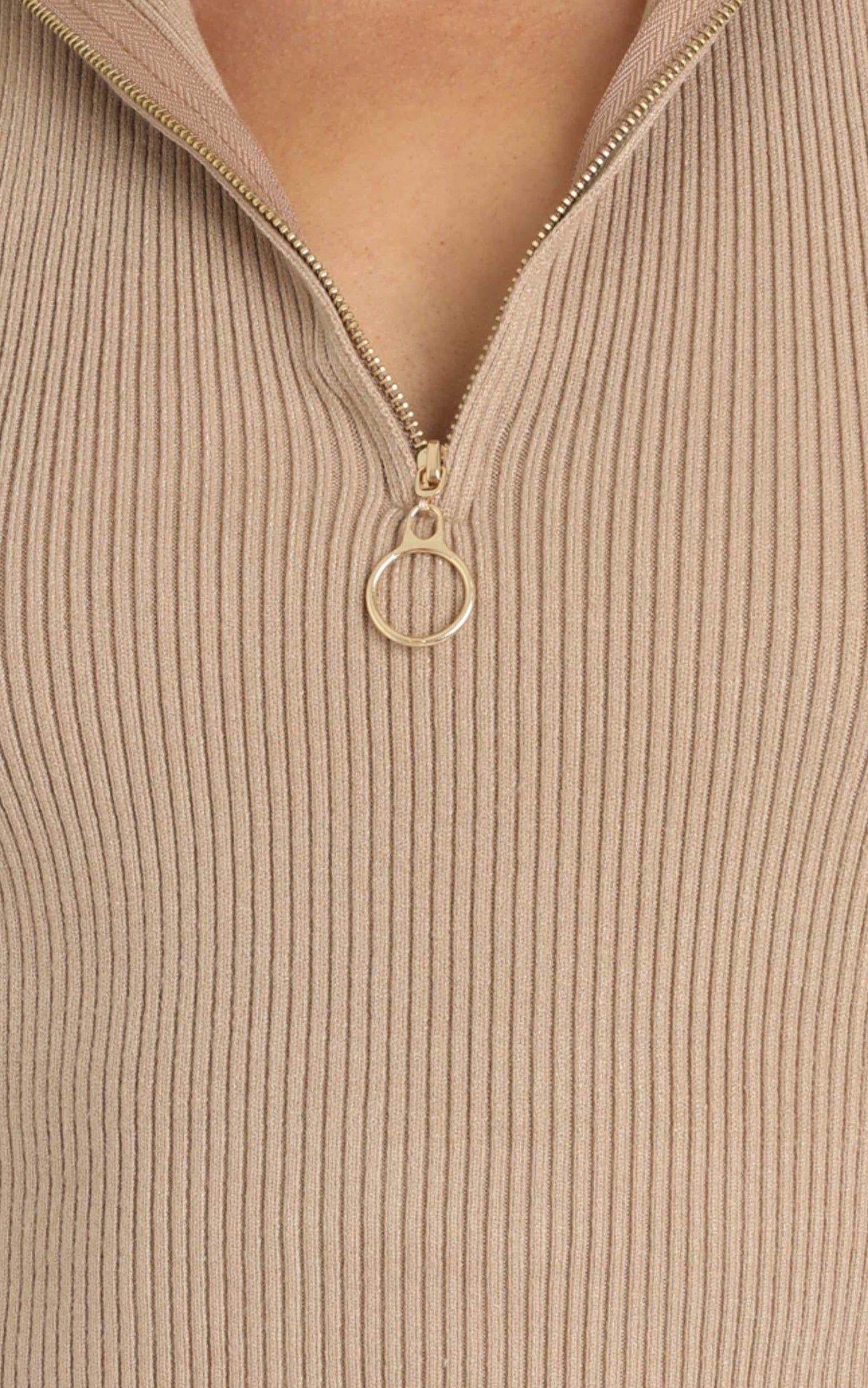 Cyril Knit Top in Tan
