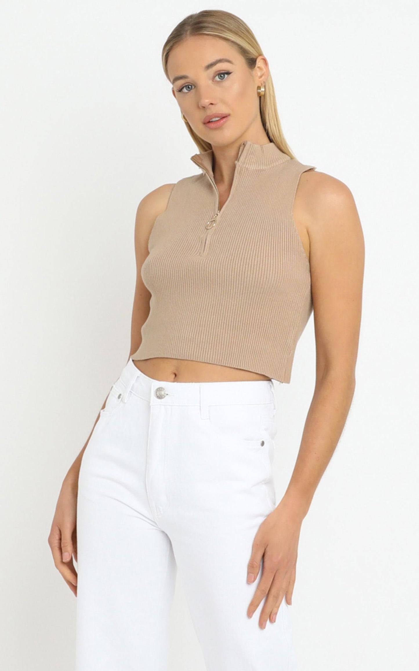 Cyril Knit Top in Tan