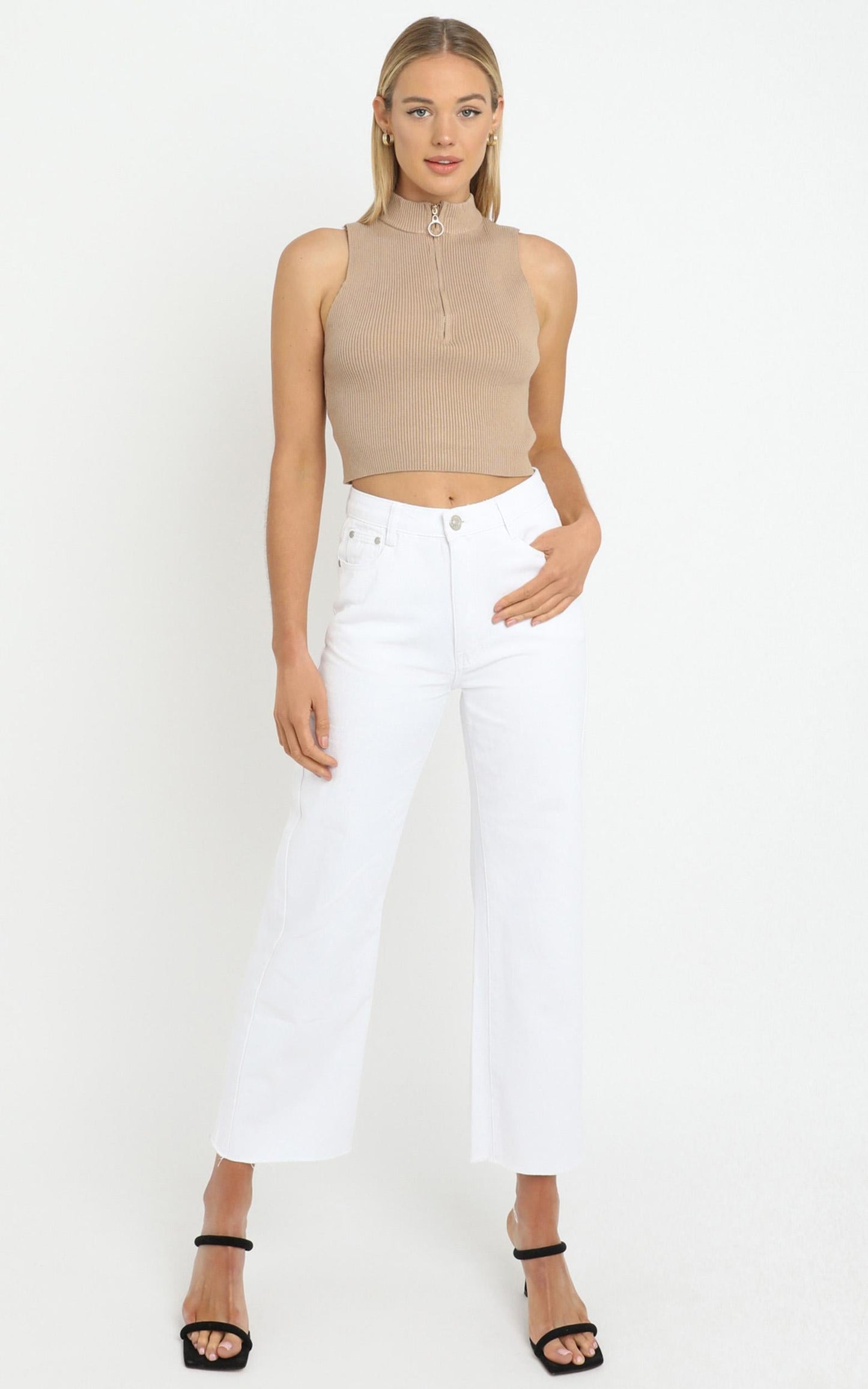 Cyril Knit Top in Tan