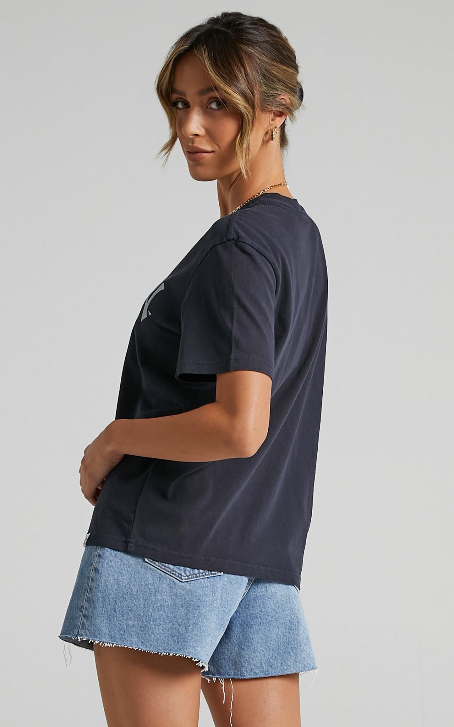Majestic - Elle OD Boxy Tee Yankees in Faded Black