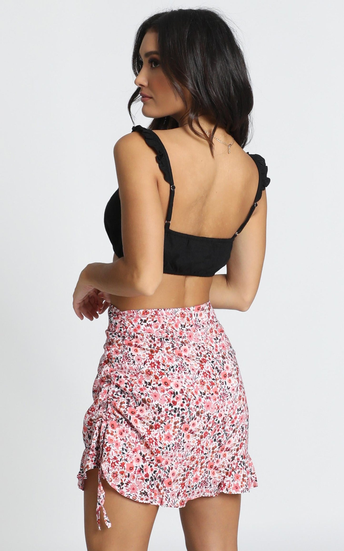 Make You Crazy Mini Skirt In Pink Floral