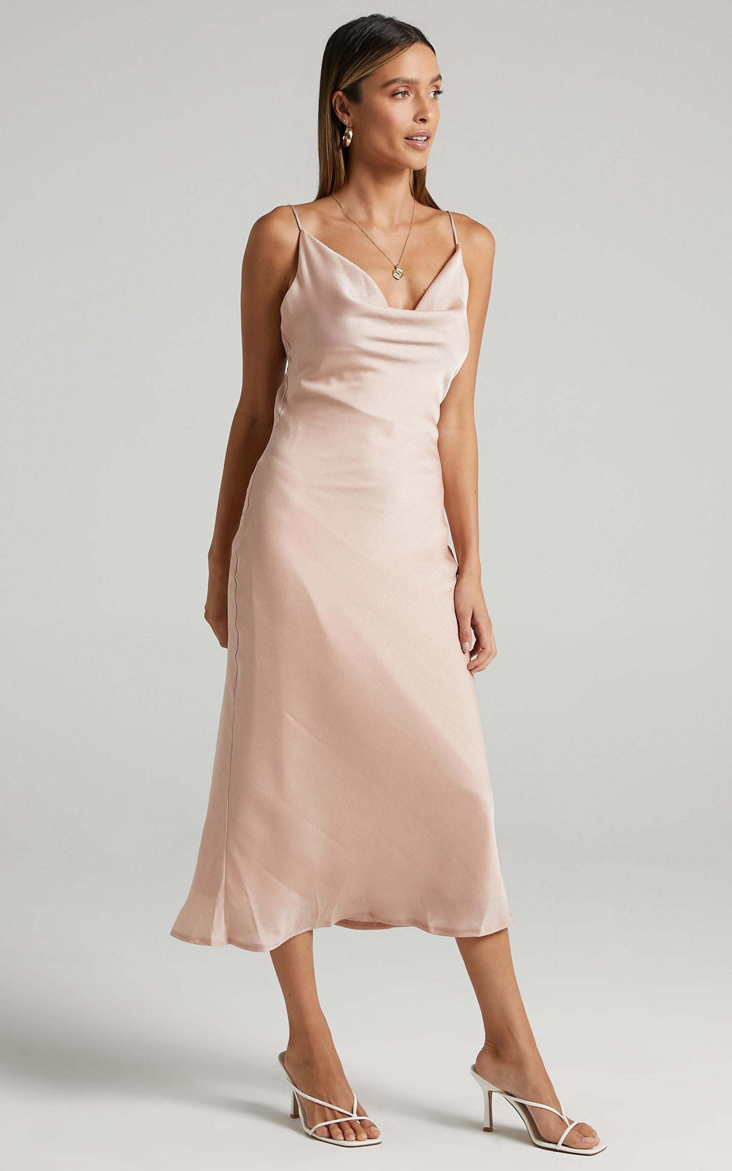 Malmuira Dress in Champagne Satin