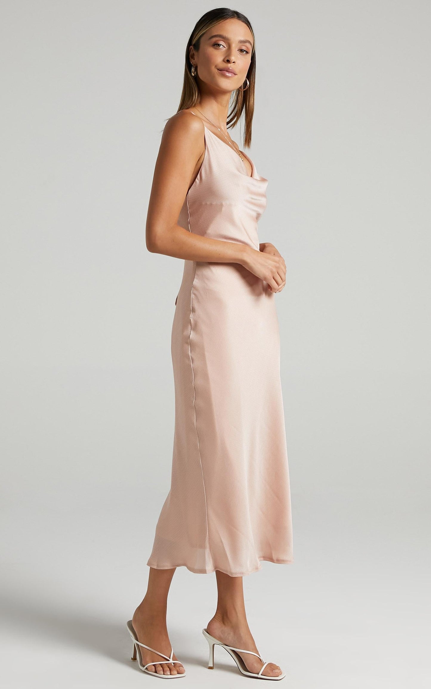 Malmuira Dress in Champagne Satin