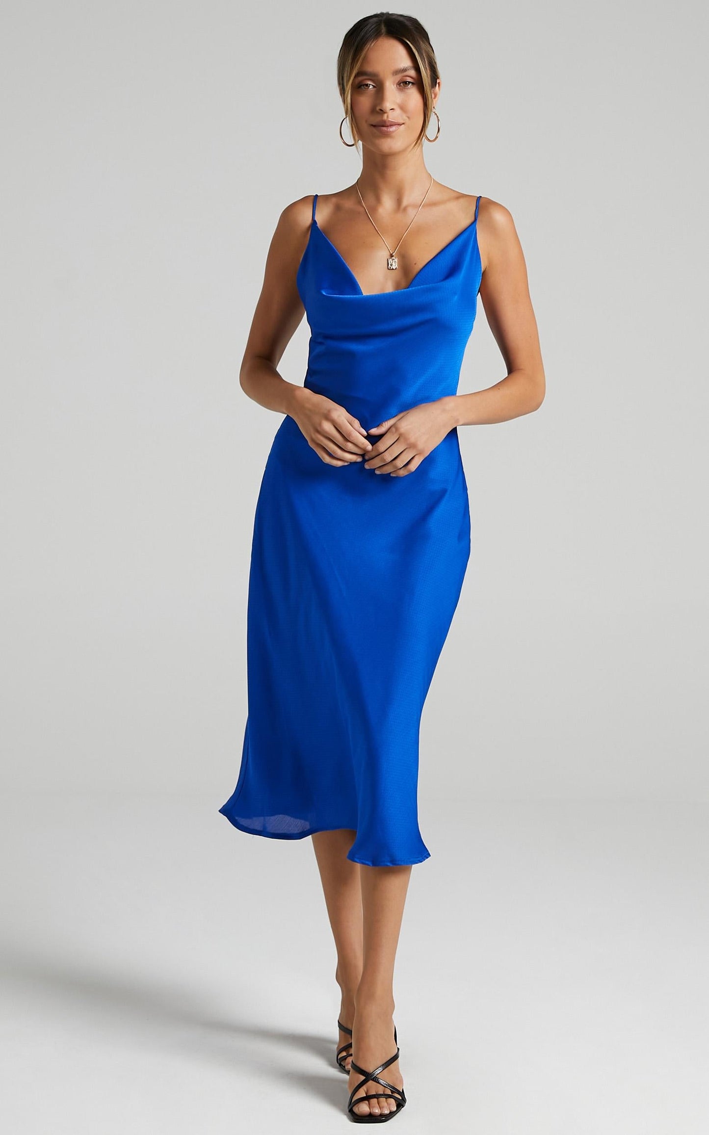 Malmuira Dress in Cobalt Satin