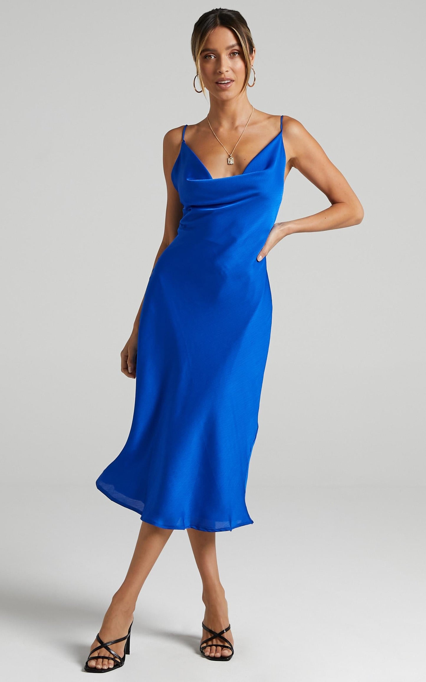 Malmuira Dress in Cobalt Satin