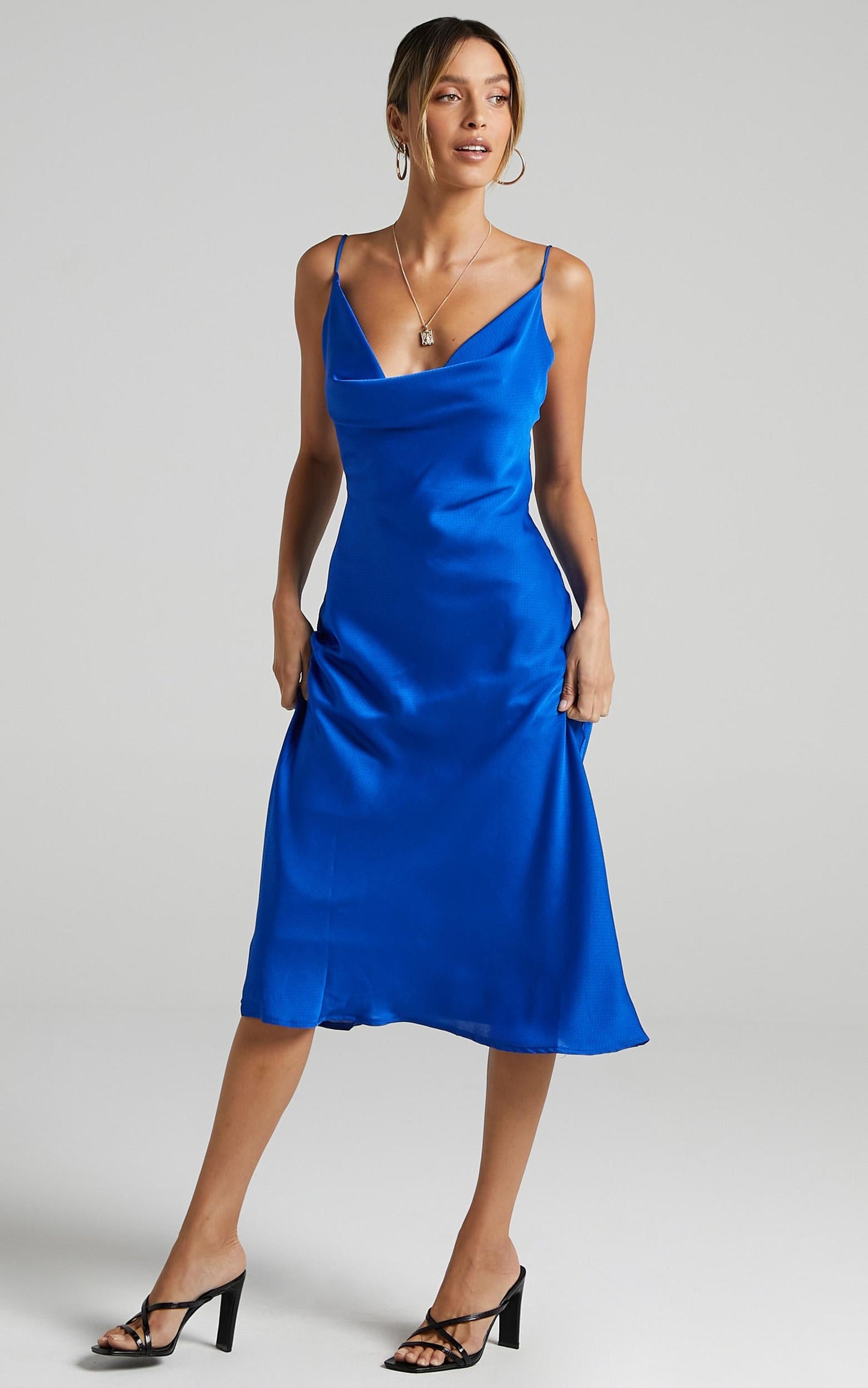 Malmuira Dress in Cobalt Satin