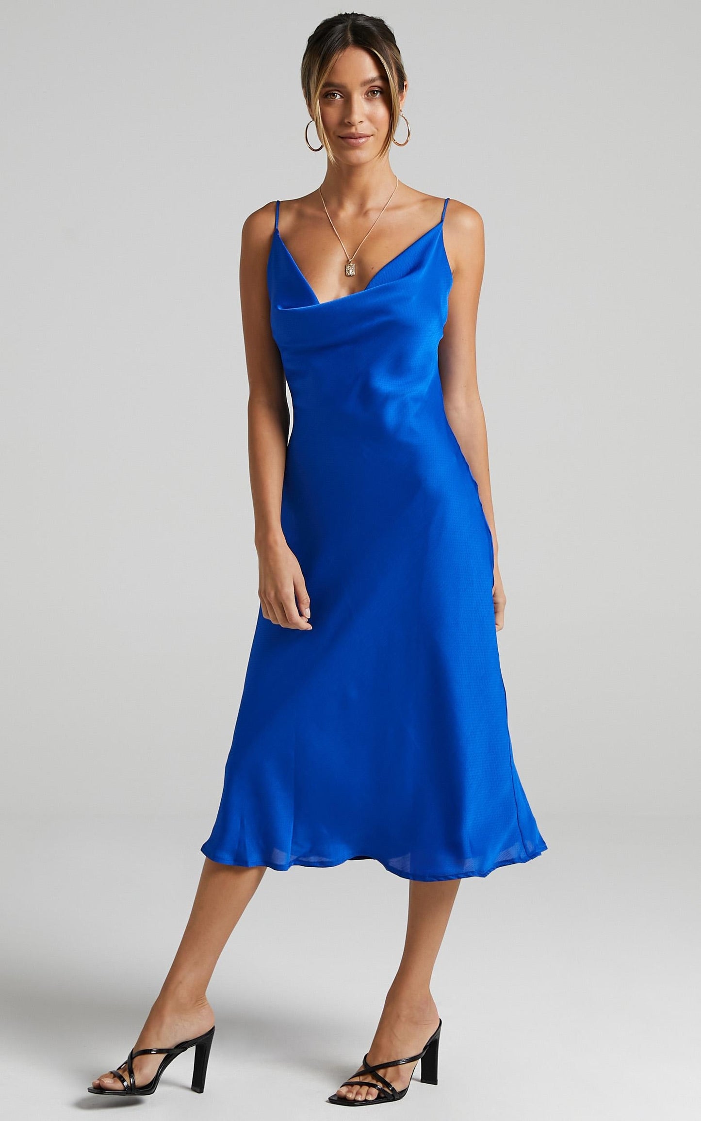 Malmuira Dress in Cobalt Satin