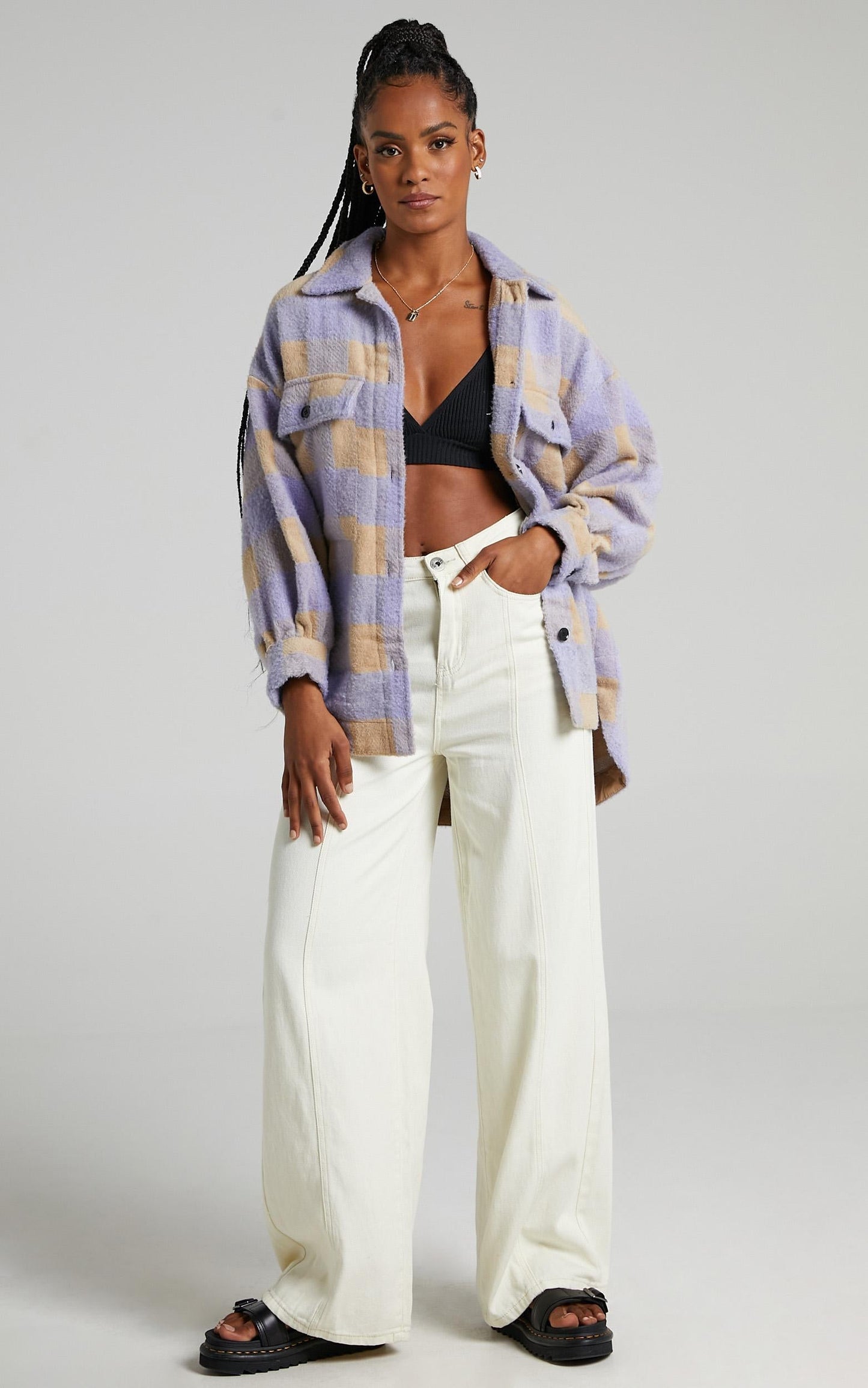 Manhatten Shacket in Blue Check