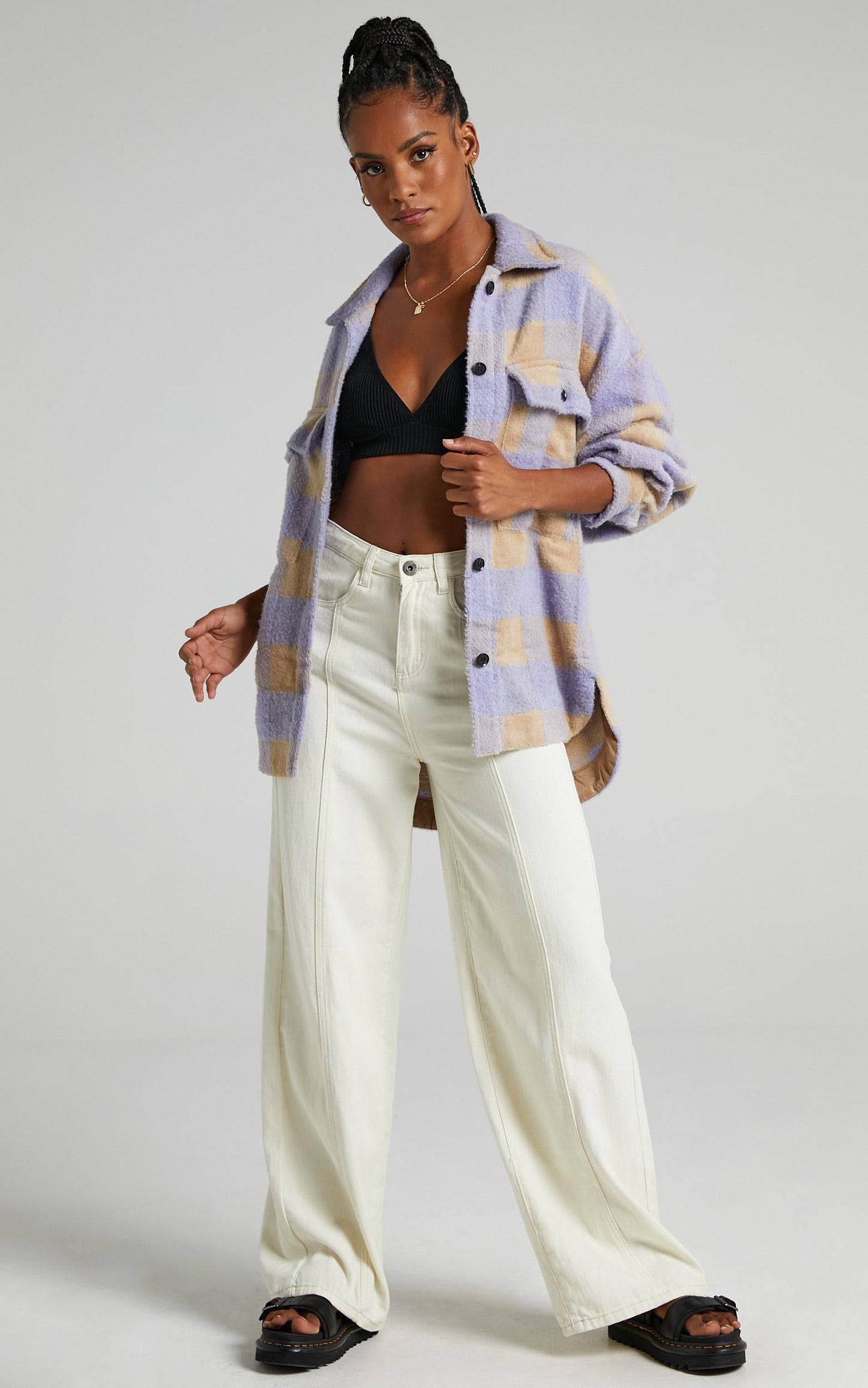 Manhatten Shacket in Blue Check