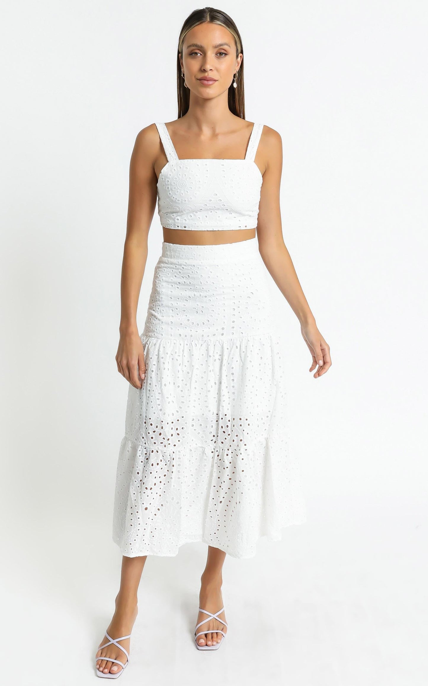 Matilda Embroidered Two Piece Set in White