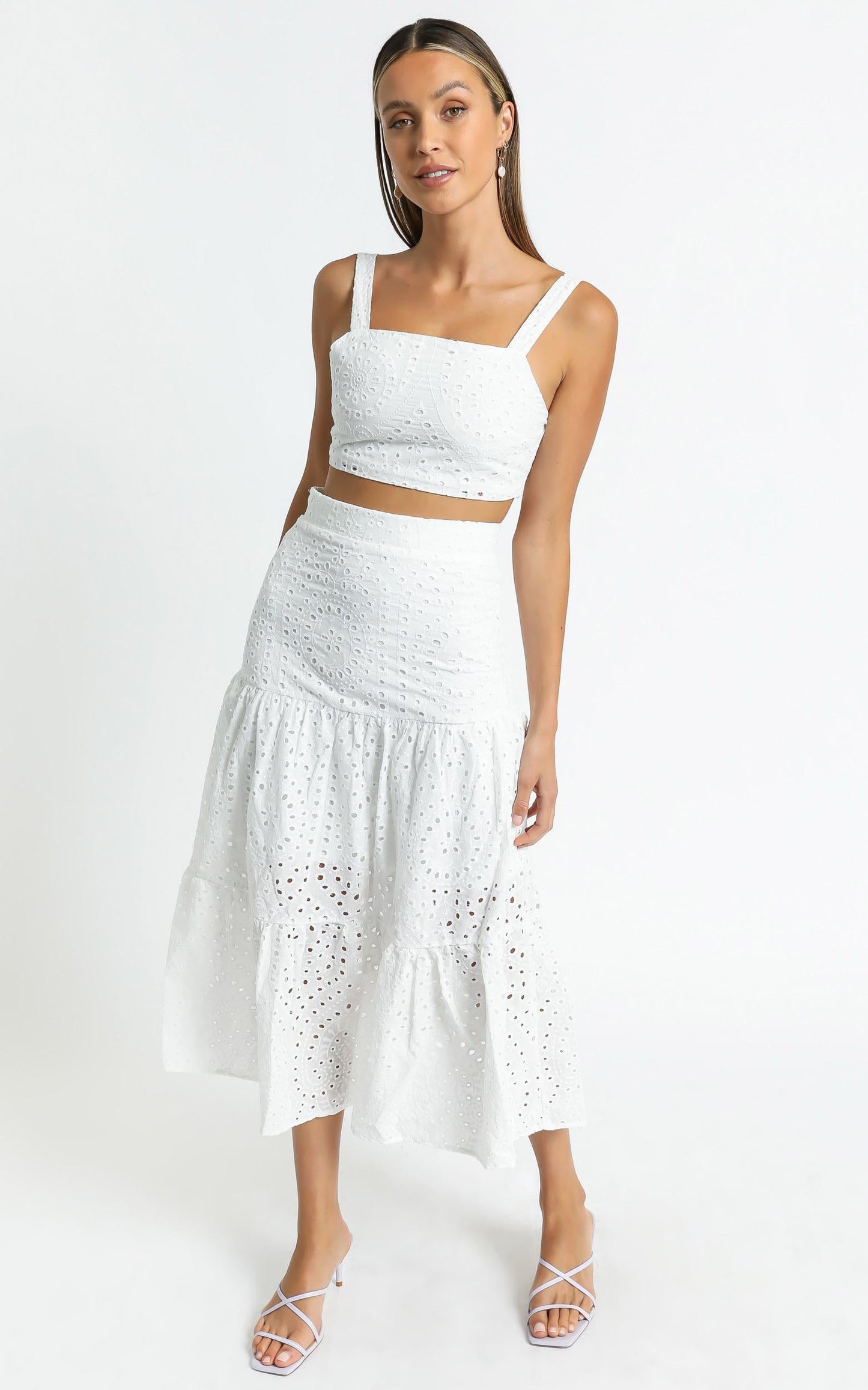 Matilda Embroidered Two Piece Set in White