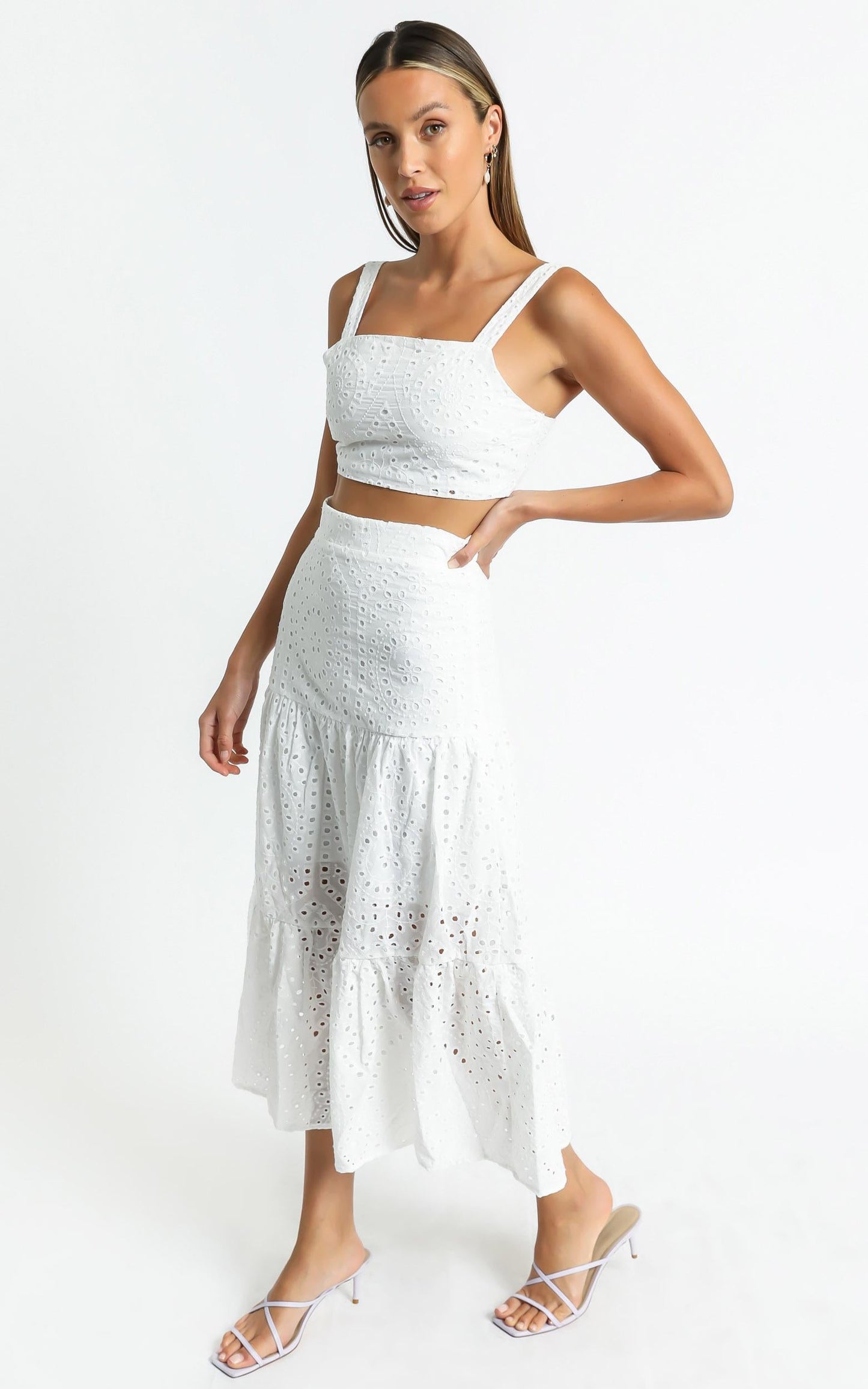 Matilda Embroidered Two Piece Set in White