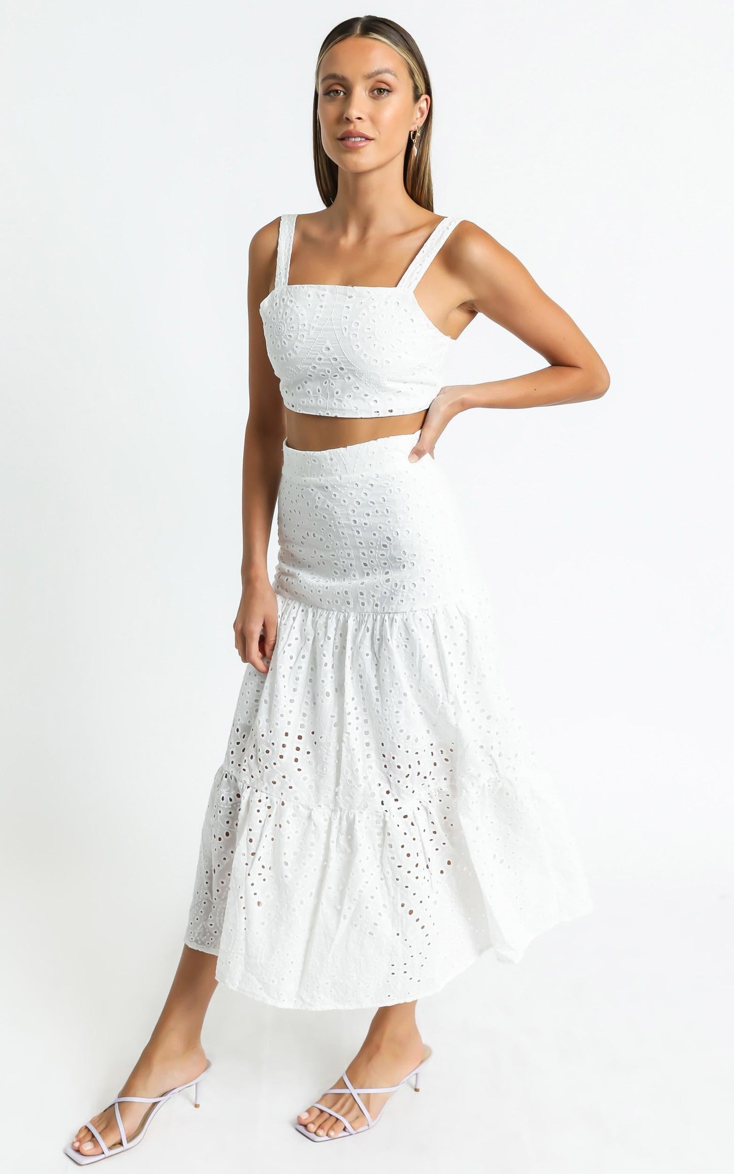 Matilda Embroidered Two Piece Set in White