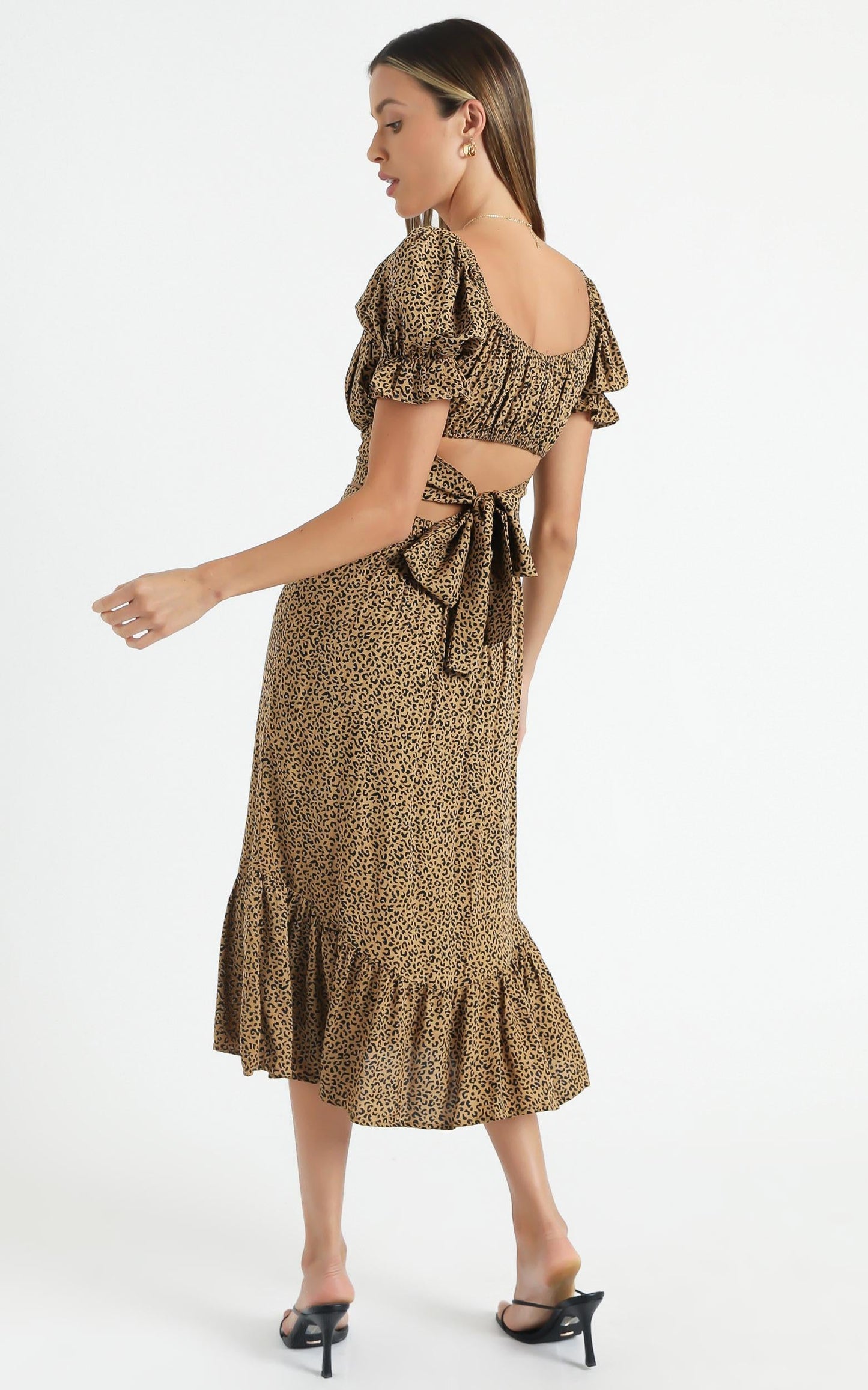 Maurie Two Piece Set in Tan Leopard Print