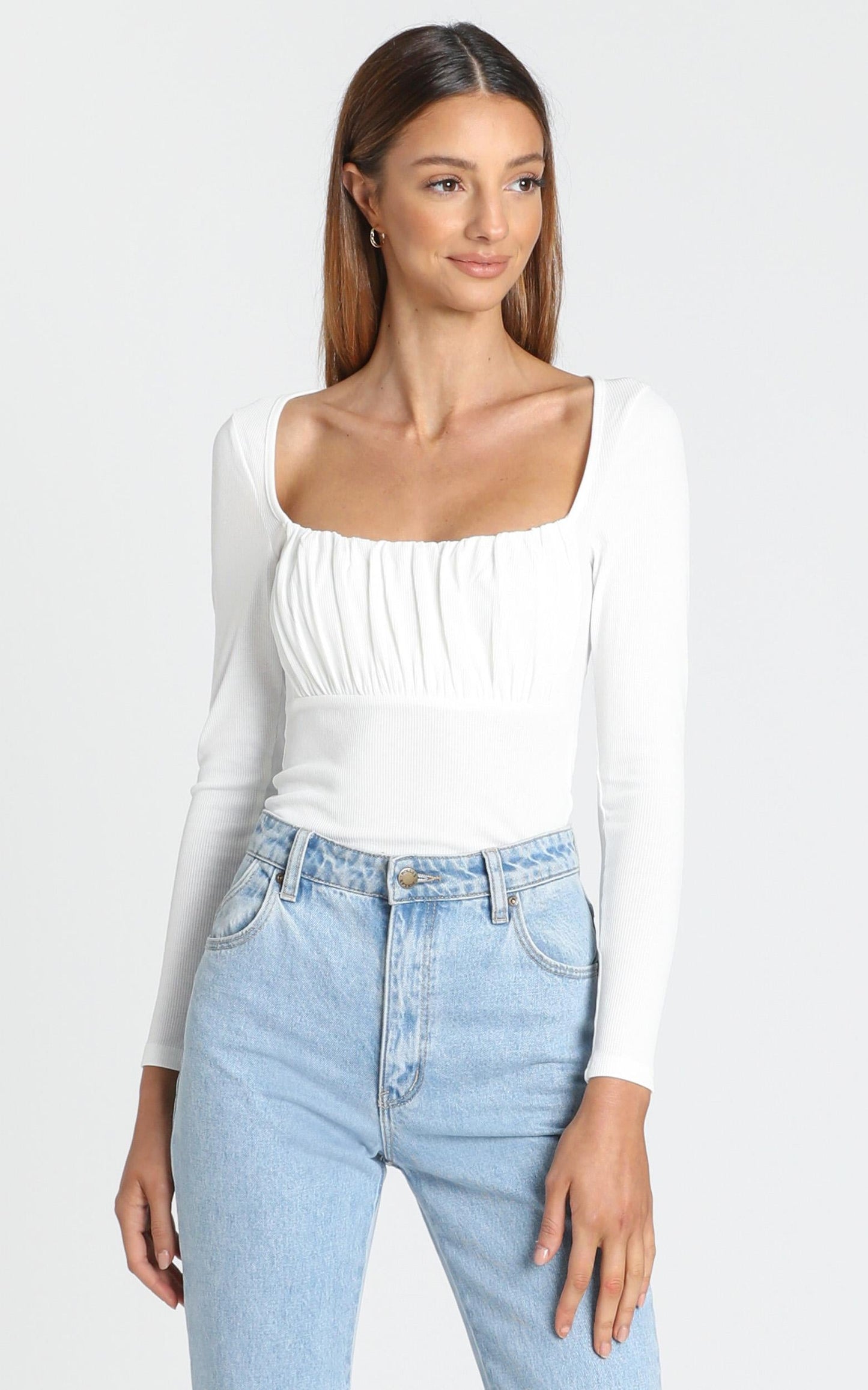 Maya Longsleeve Top in White