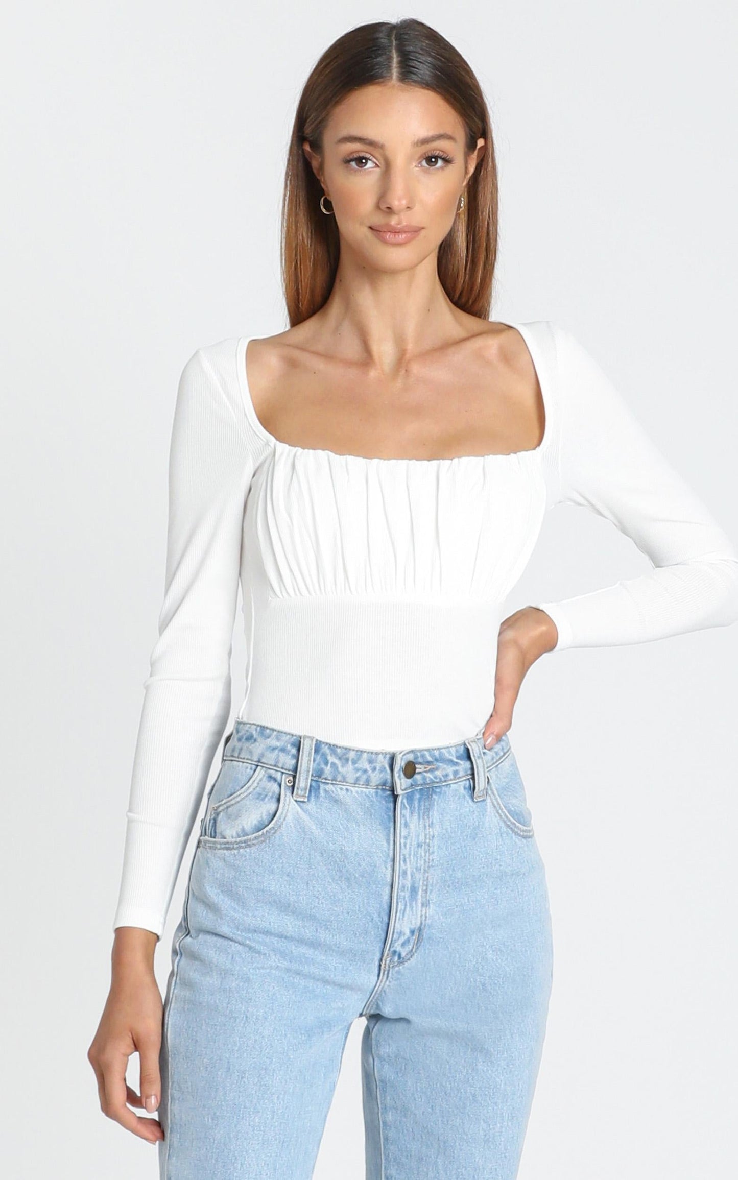 Maya Longsleeve Top in White