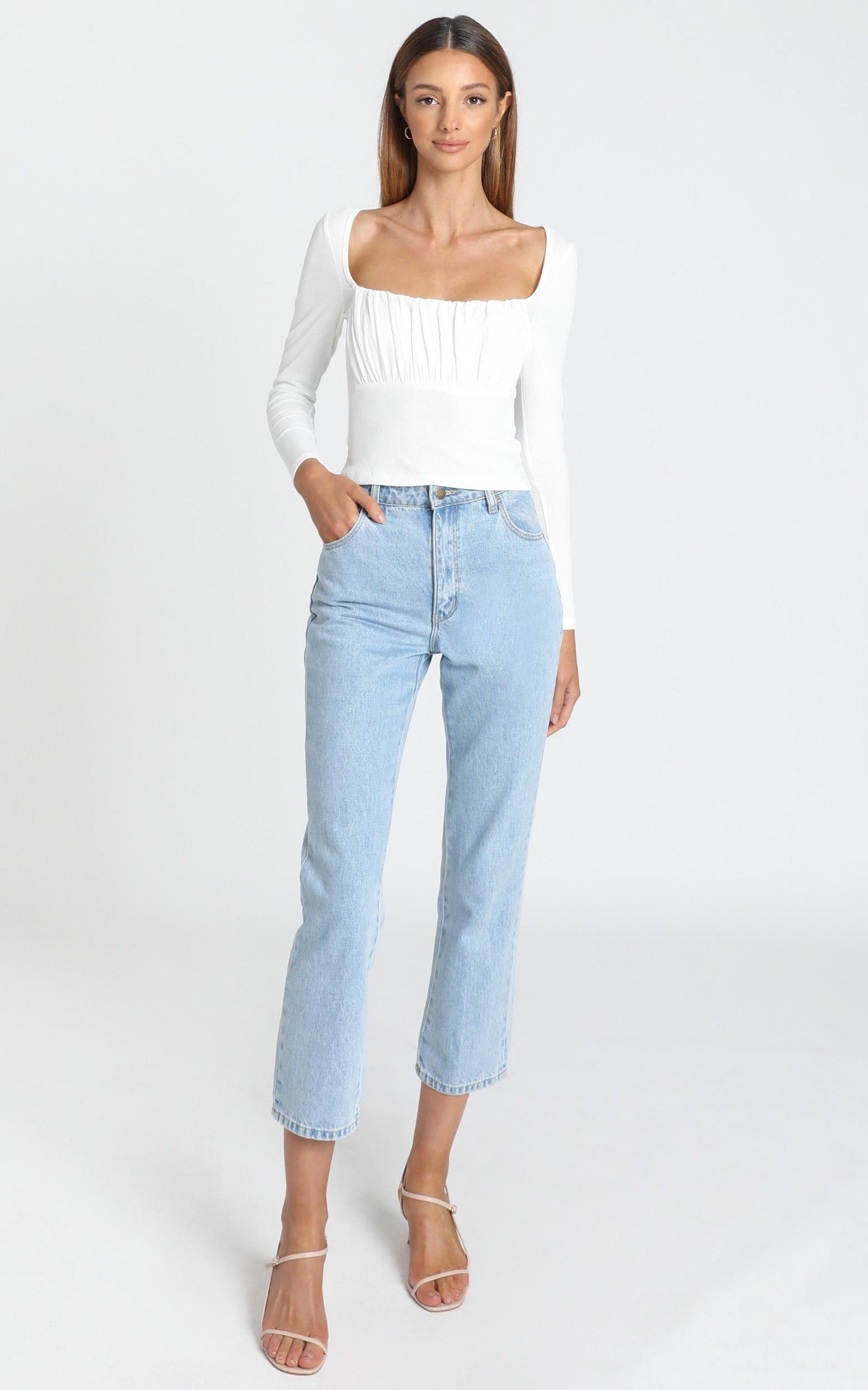 Maya Longsleeve Top in White