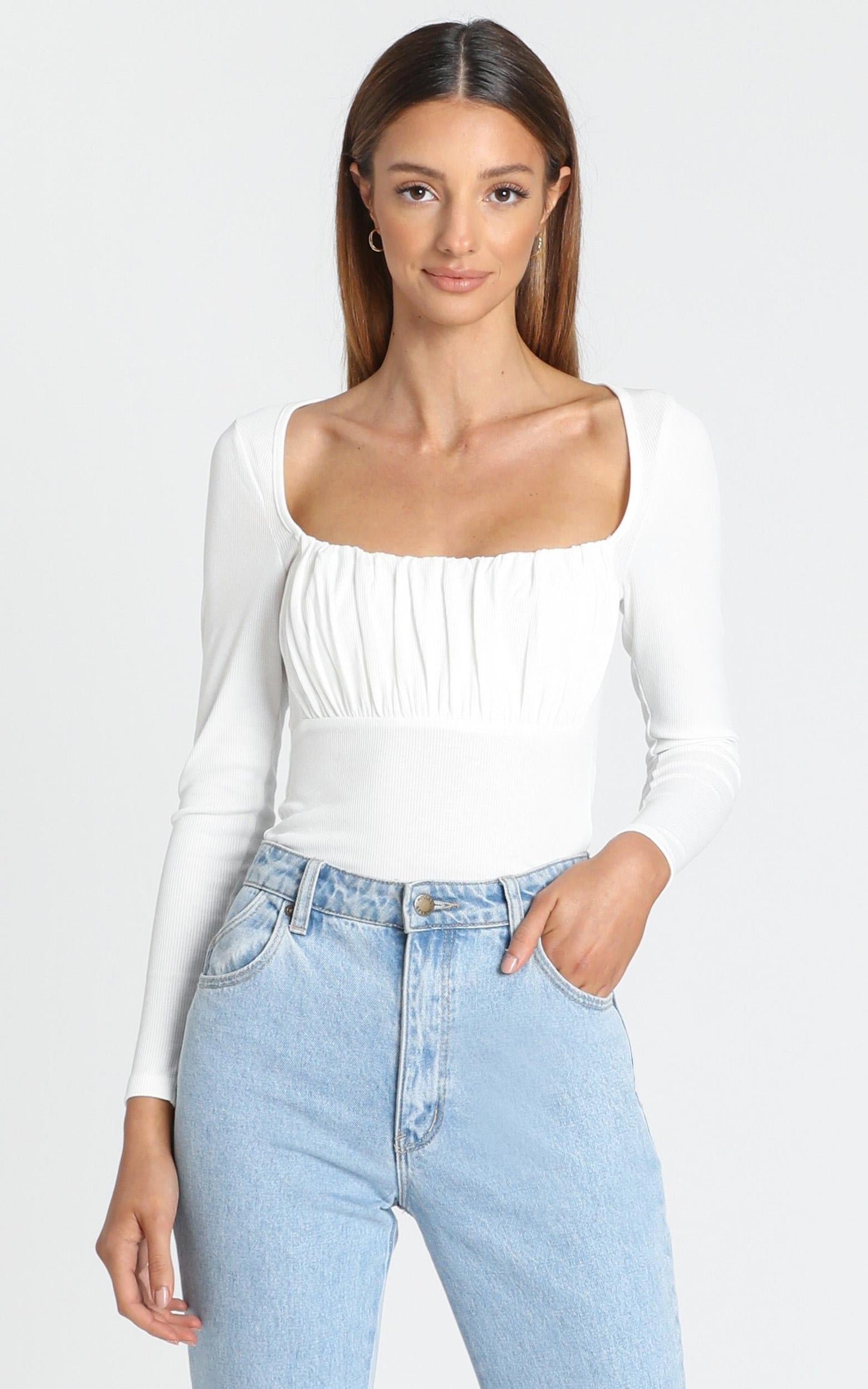 Maya Longsleeve Top in White