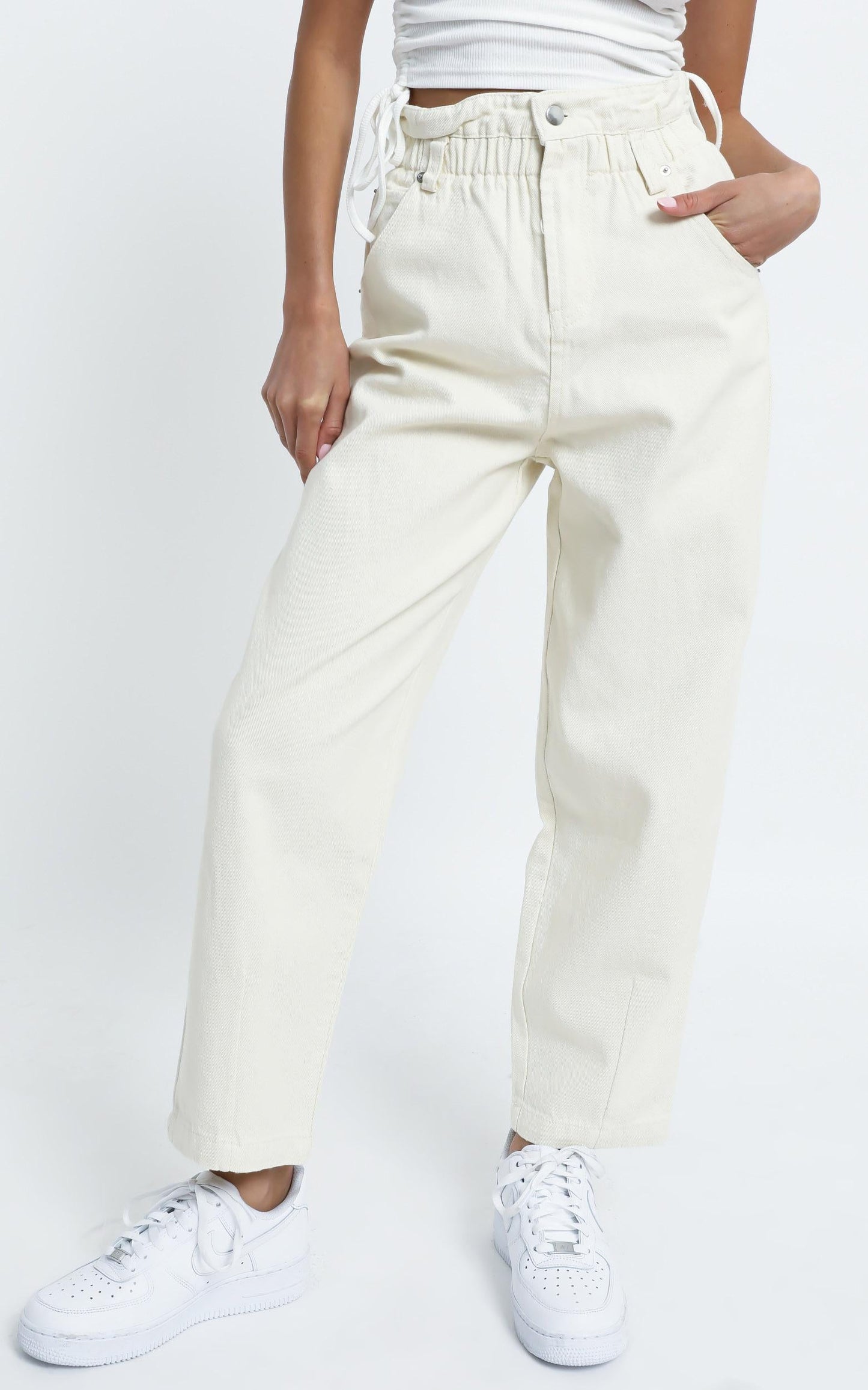 Maygan Jeans in Cream