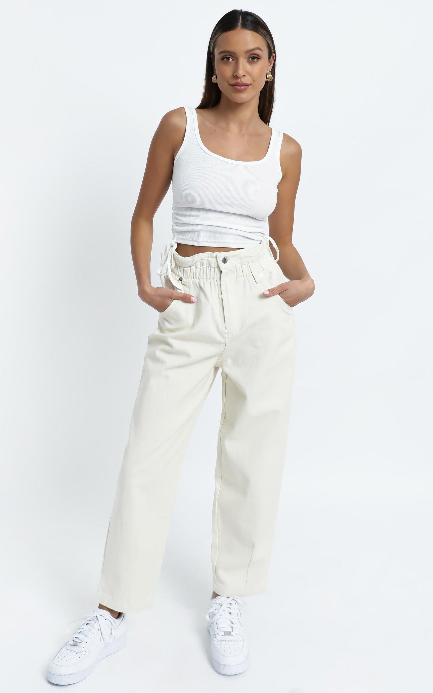 Maygan Jeans in Cream