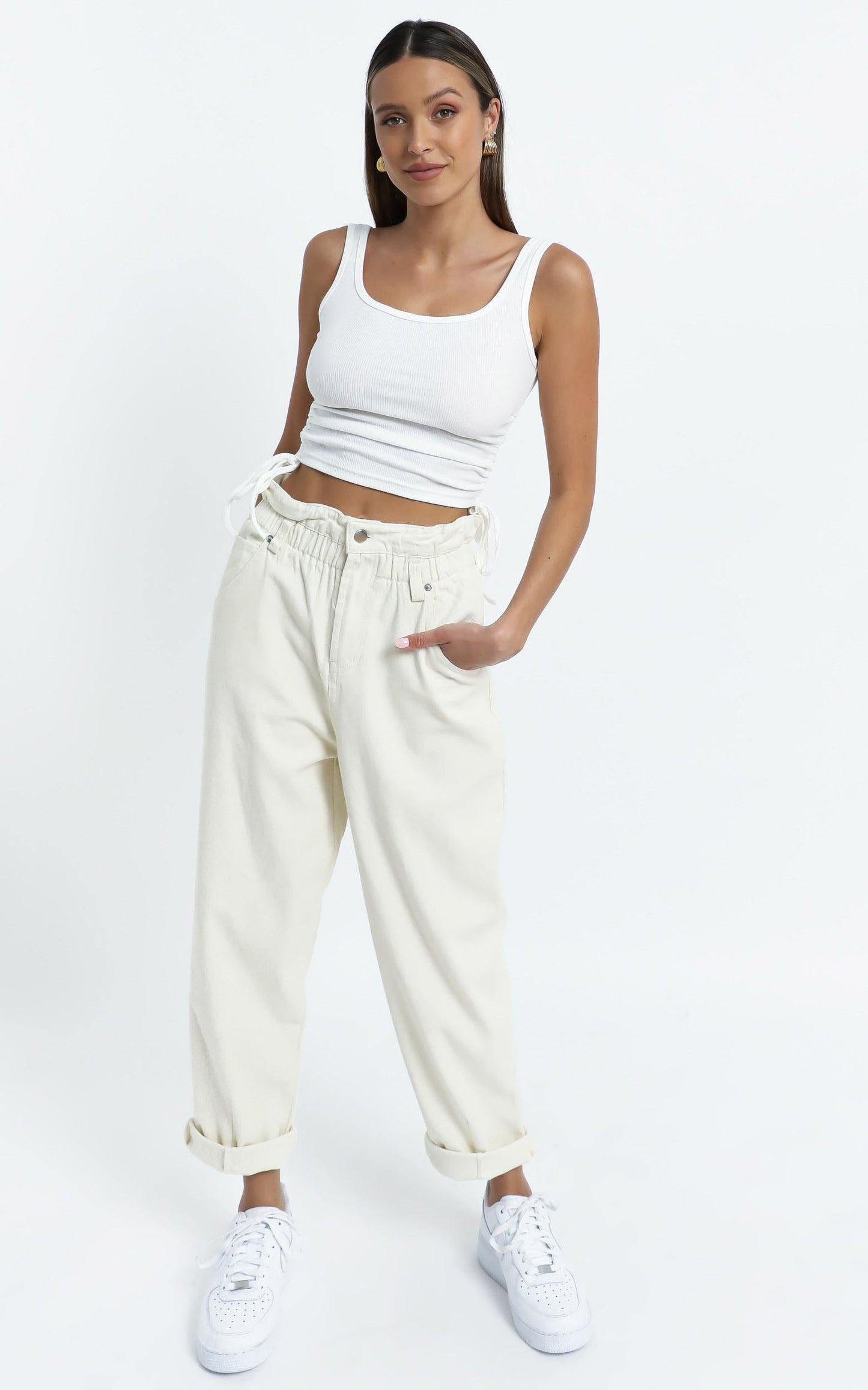 Maygan Jeans in Cream