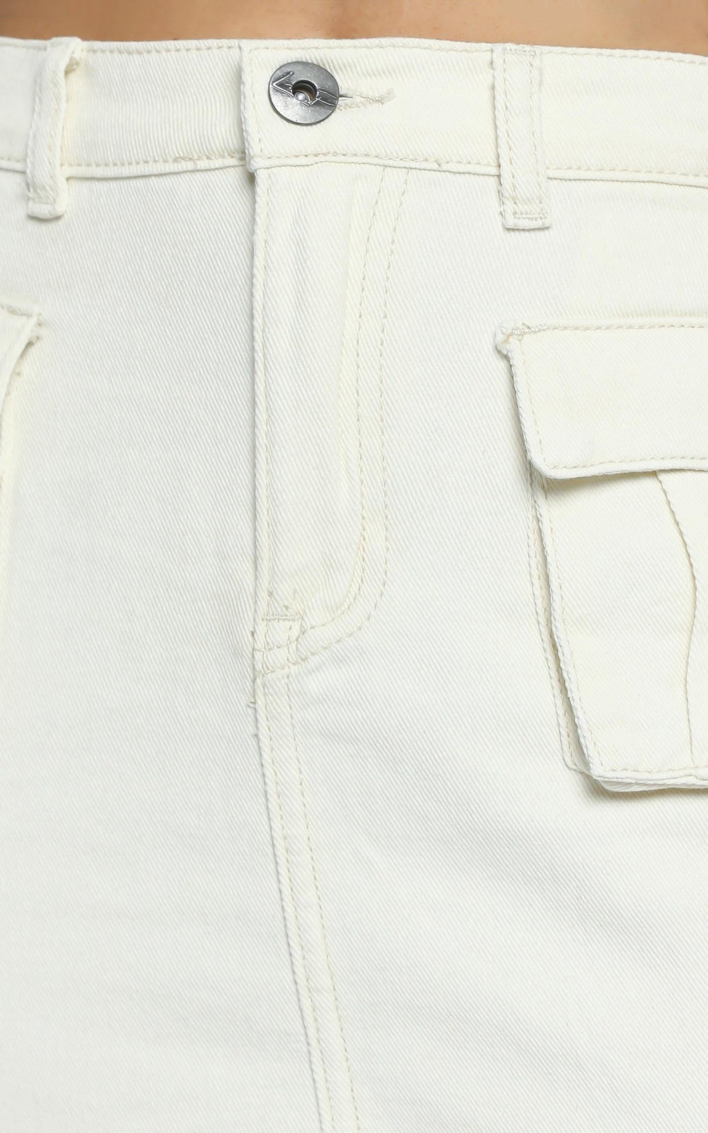Mendez Denim Skirt in Ecru