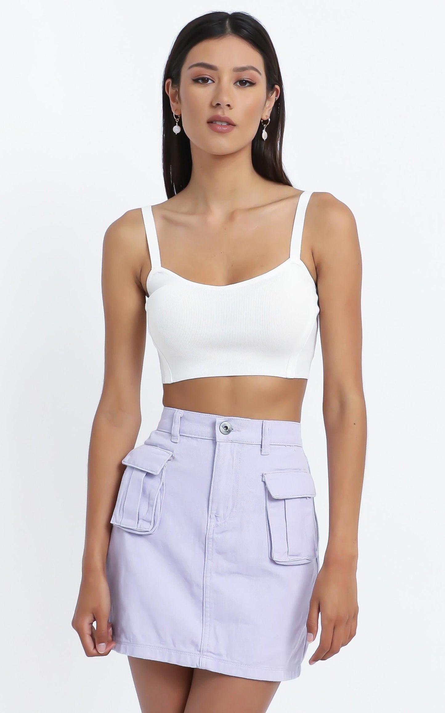 Mendez Denim Skirt in Lilac
