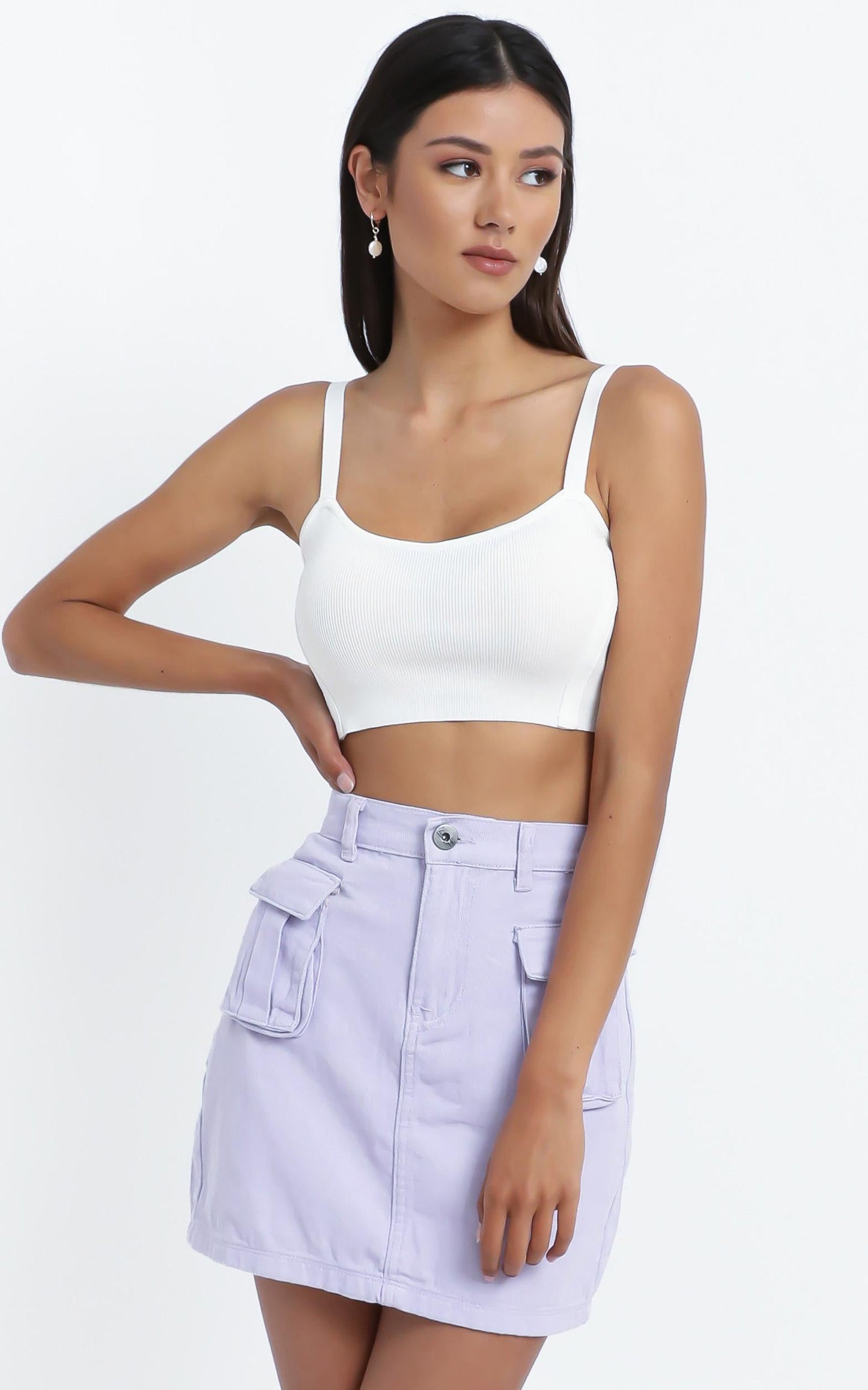 Mendez Denim Skirt in Lilac
