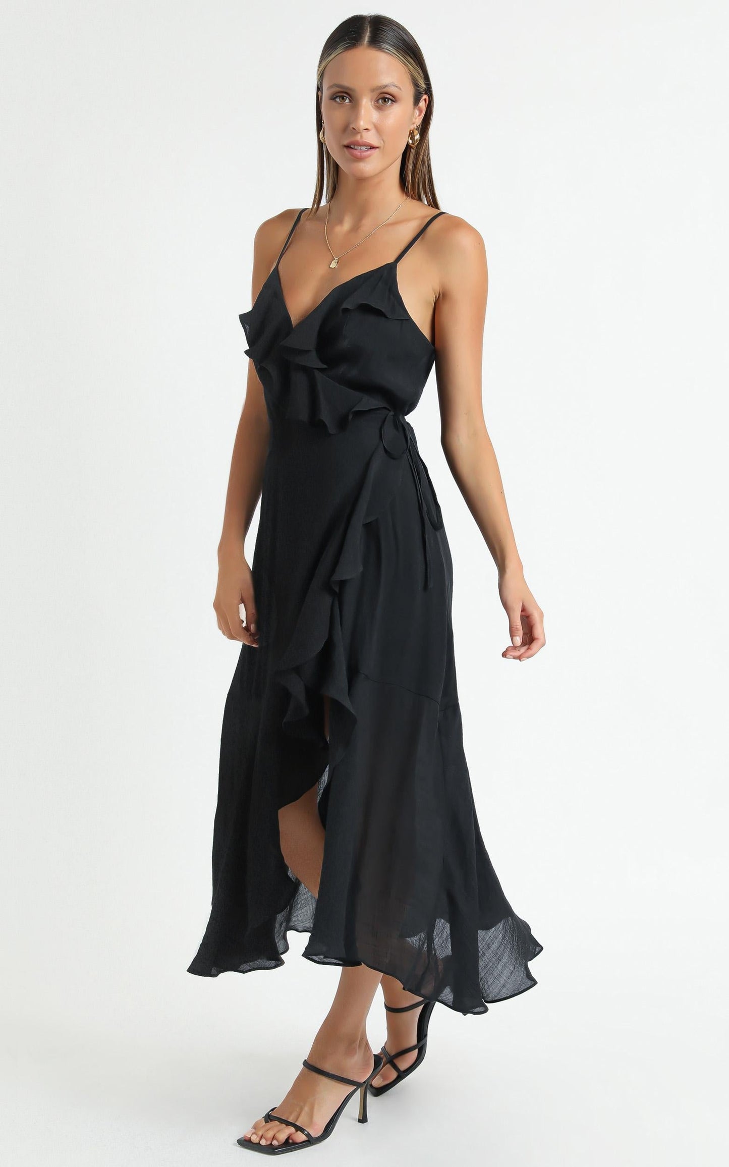 Minkpink - Merindah Midi Wrap Dress in Black