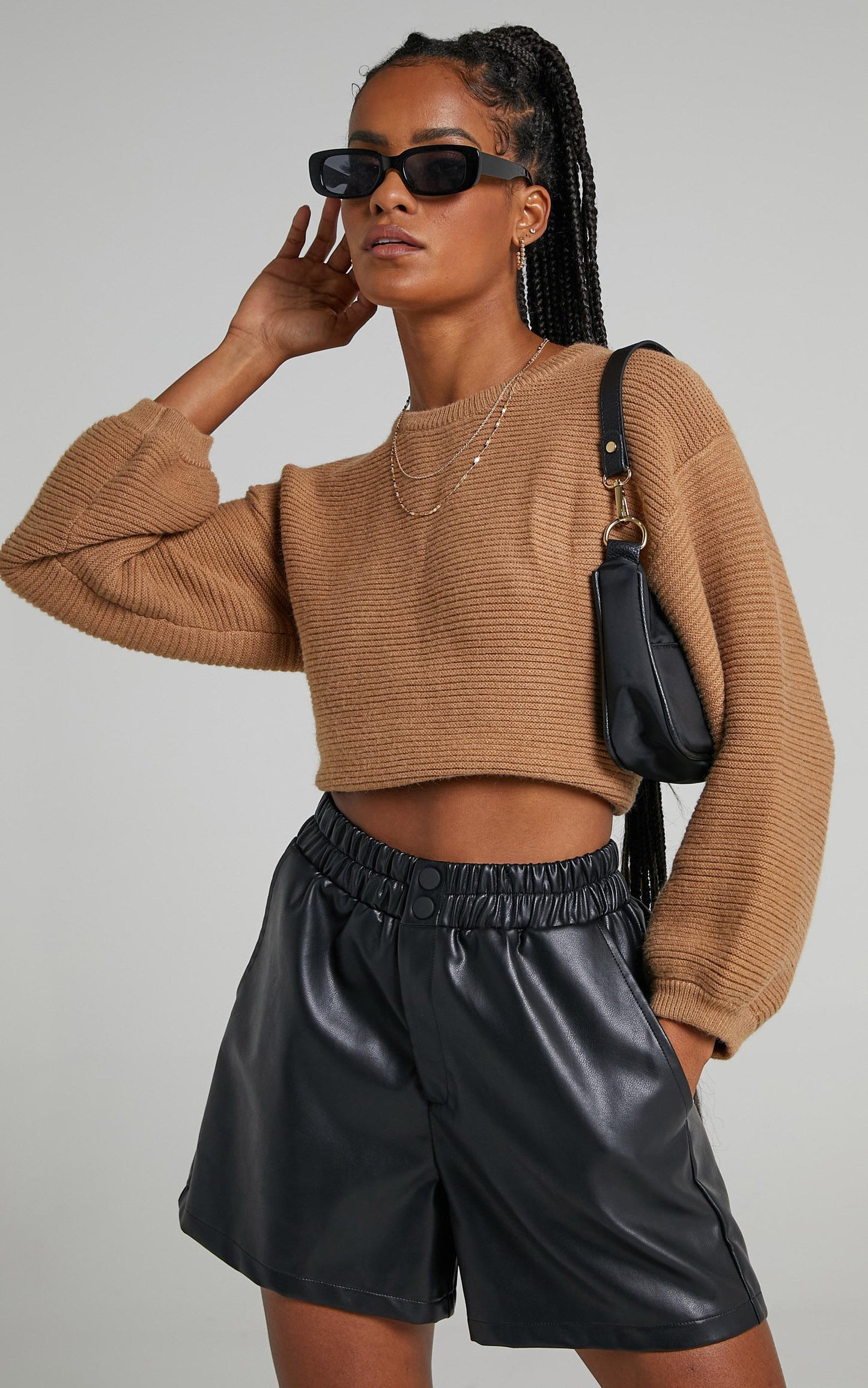 Mia Shorts in Black Leatherette