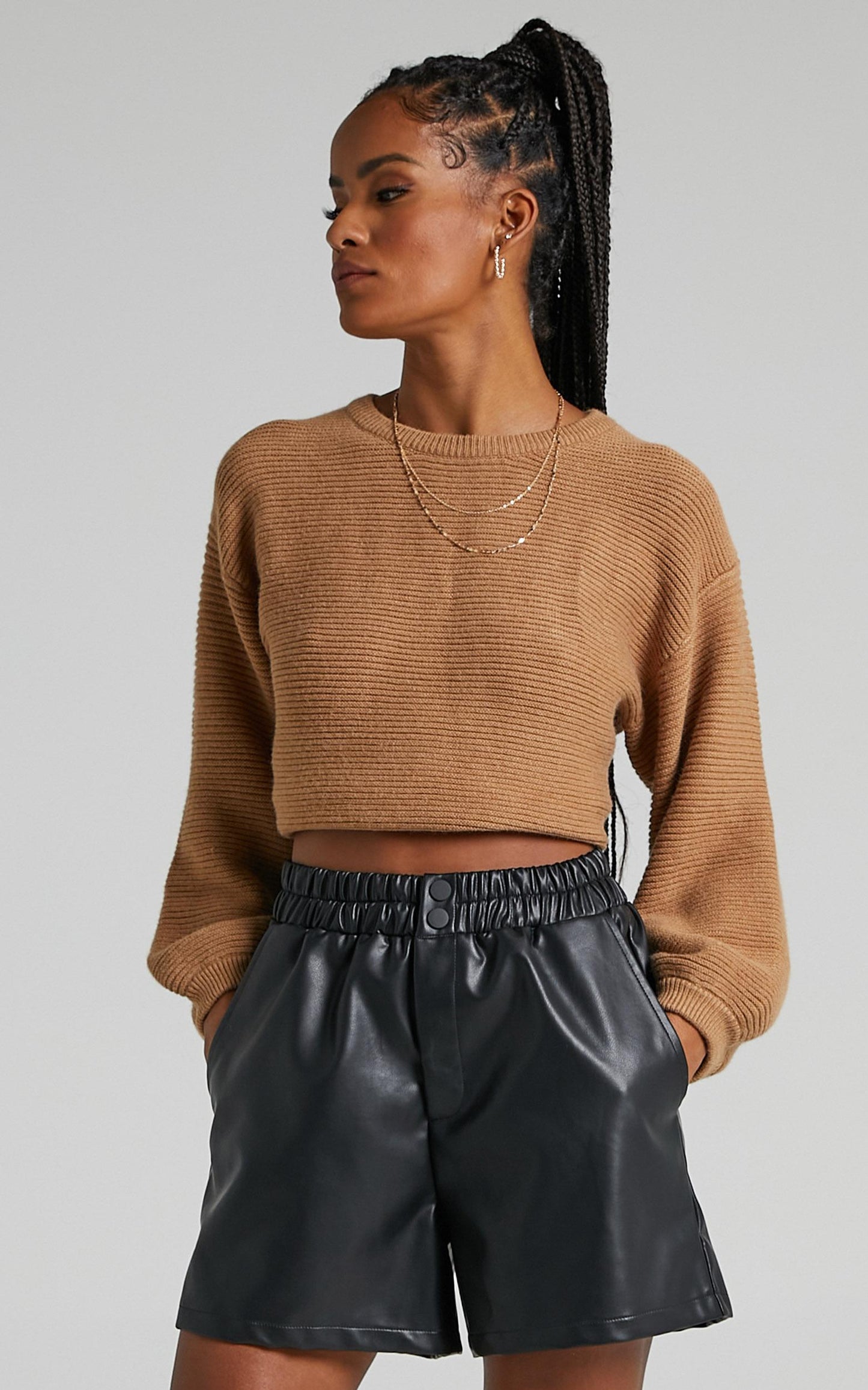 Mia Shorts in Black Leatherette