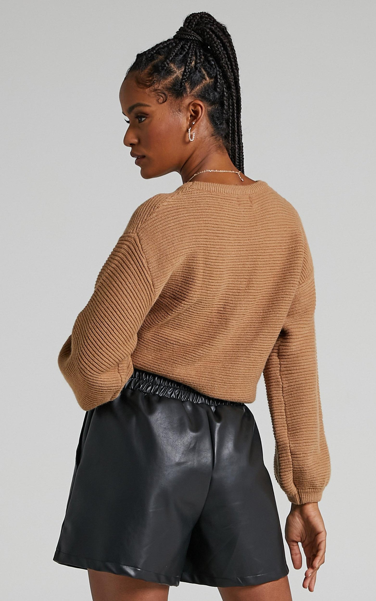 Mia Shorts in Black Leatherette