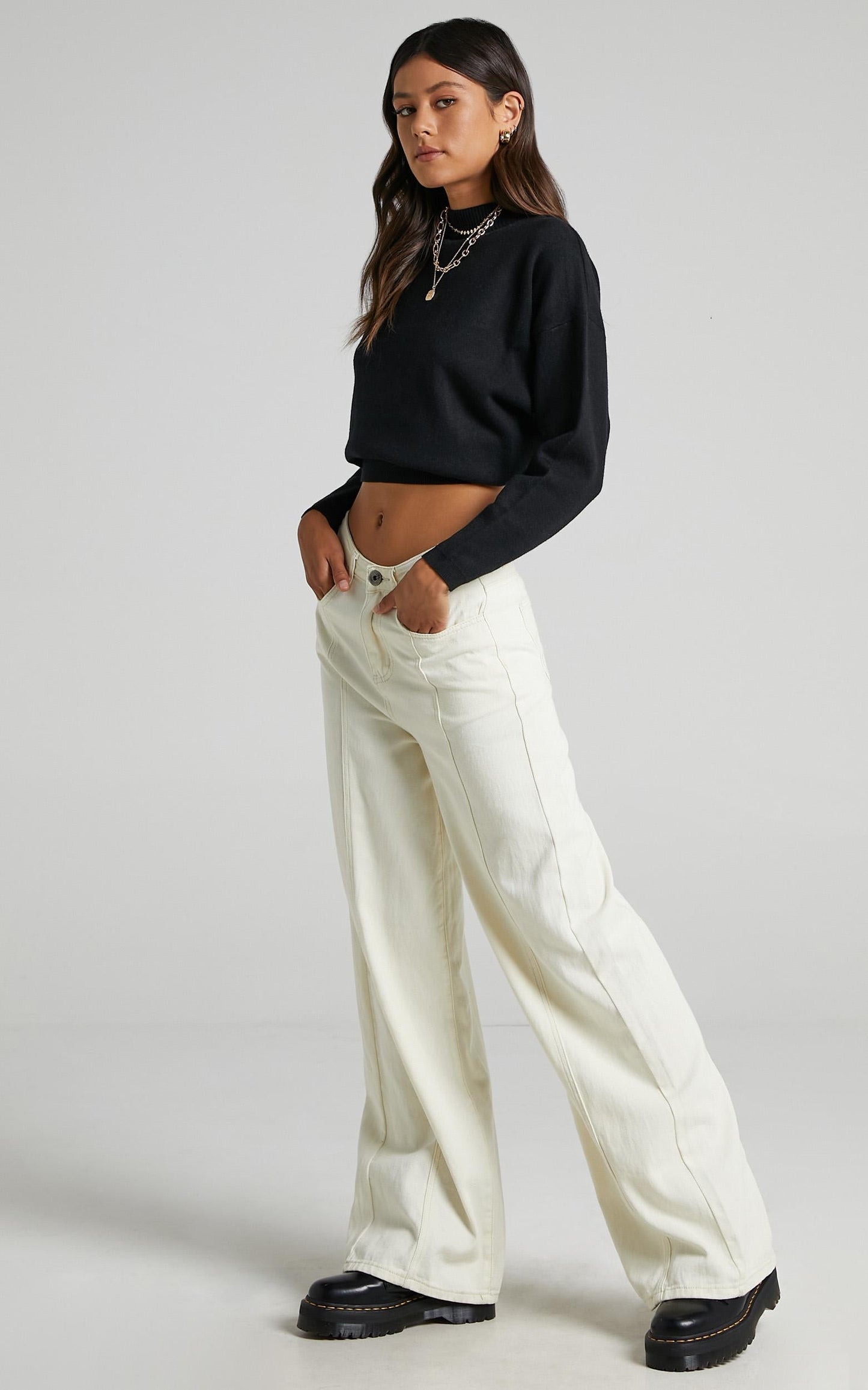 Midnight Glow Knit Jumper in Black