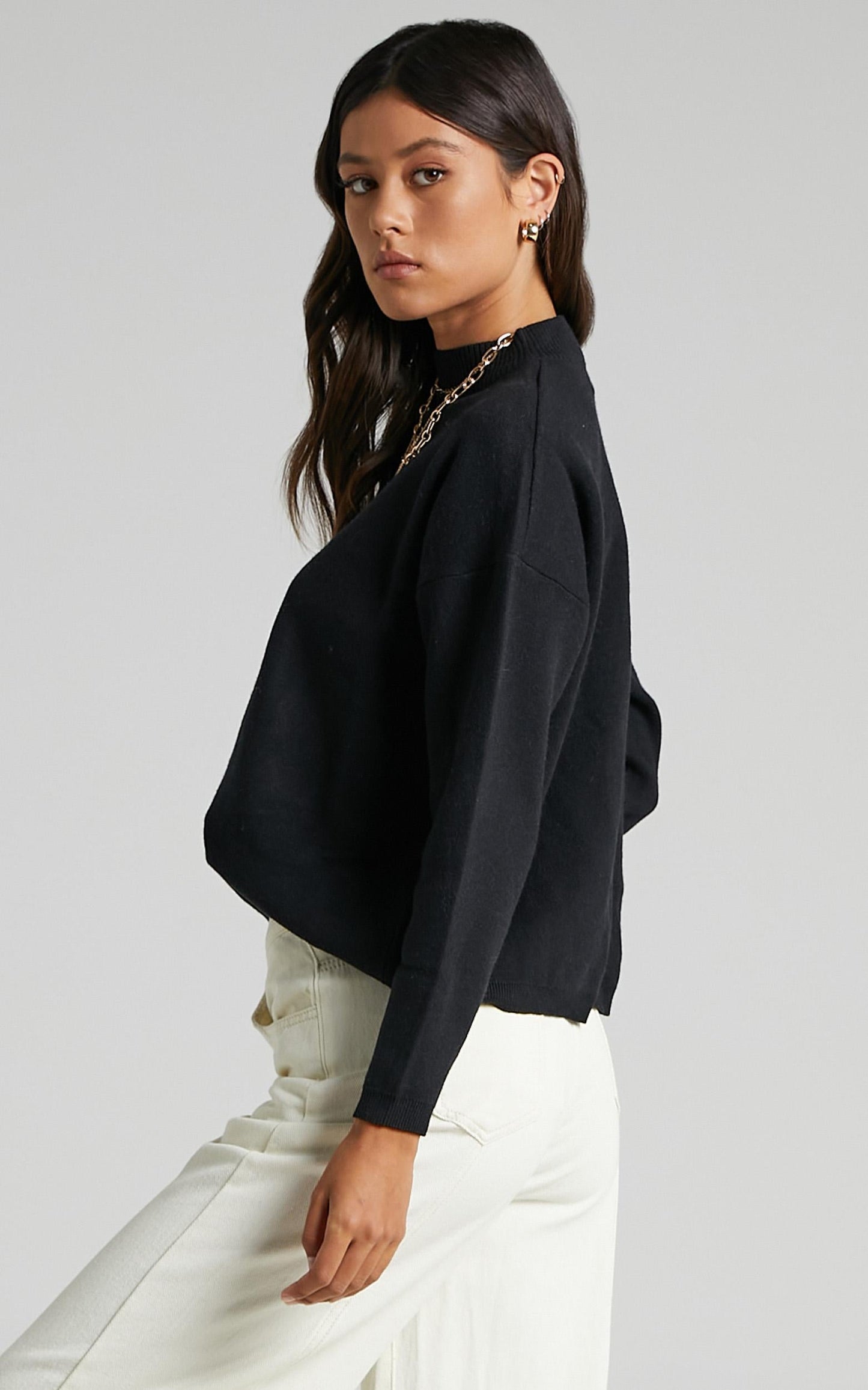 Midnight Glow Knit Jumper in Black